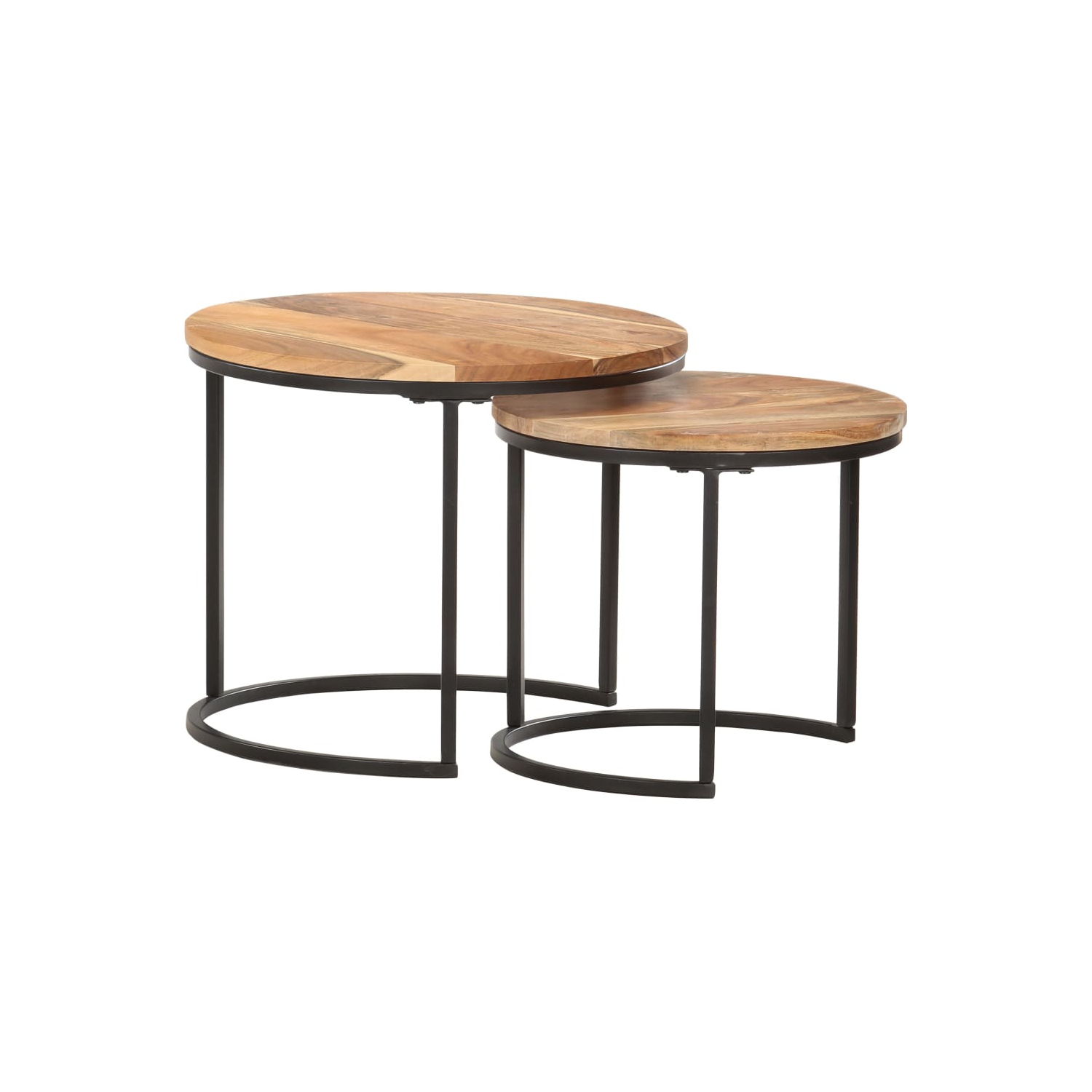 vidaXL Nesting Tables 2 pcs Solid Acacia Wood