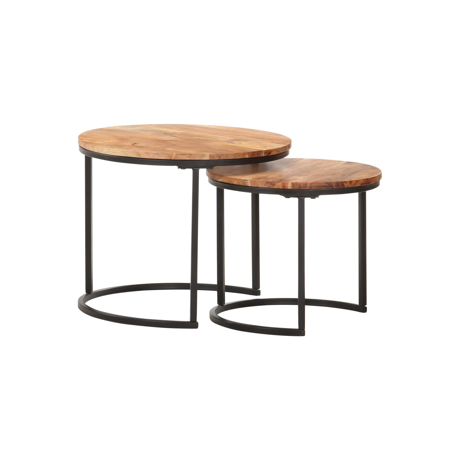 vidaXL Nesting Tables 2 pcs Solid Acacia Wood