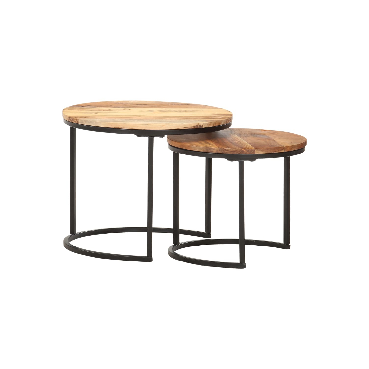 vidaXL Nesting Tables 2 pcs Solid Acacia Wood