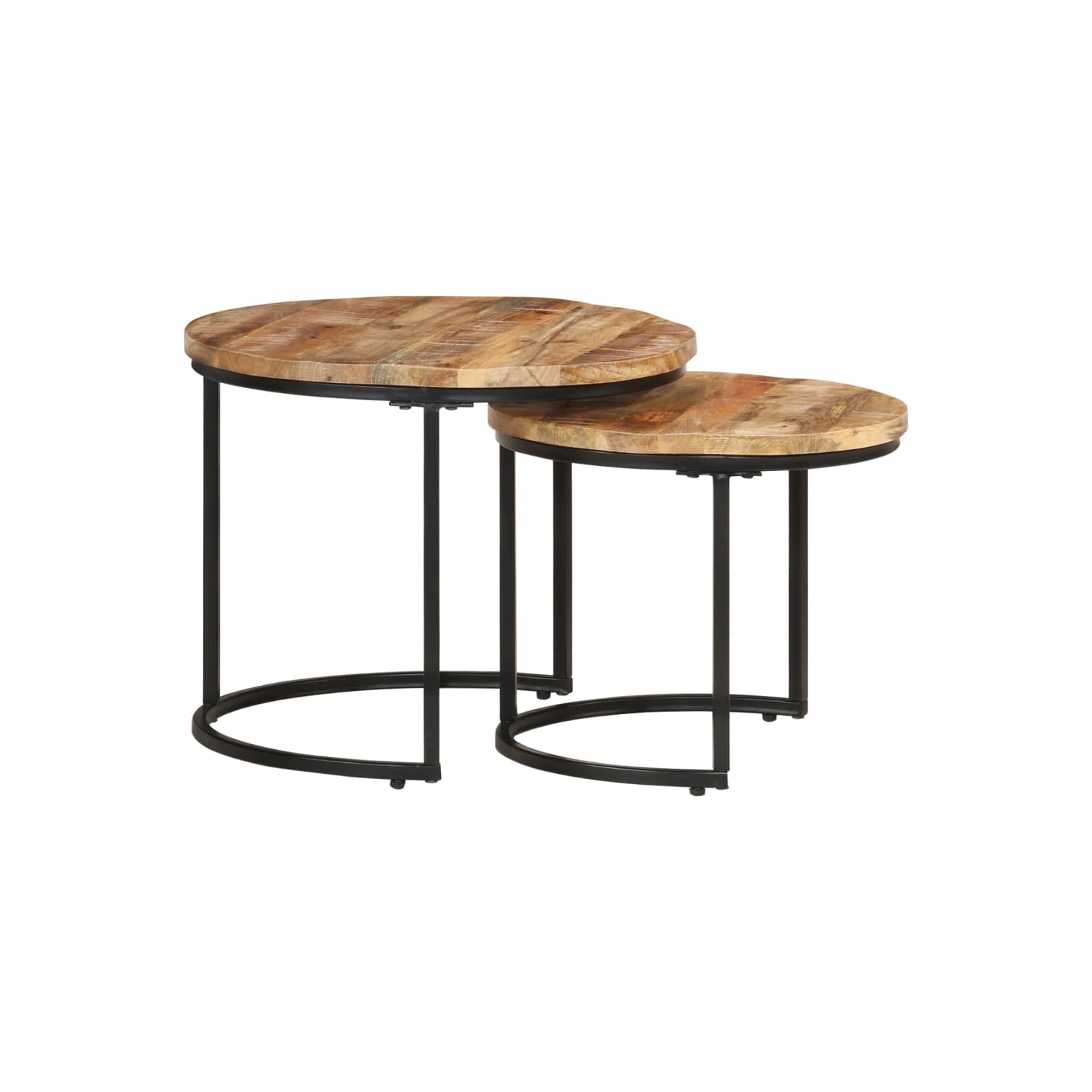 vidaXL Nesting Tables 2 pcs Rough Mango Wood
