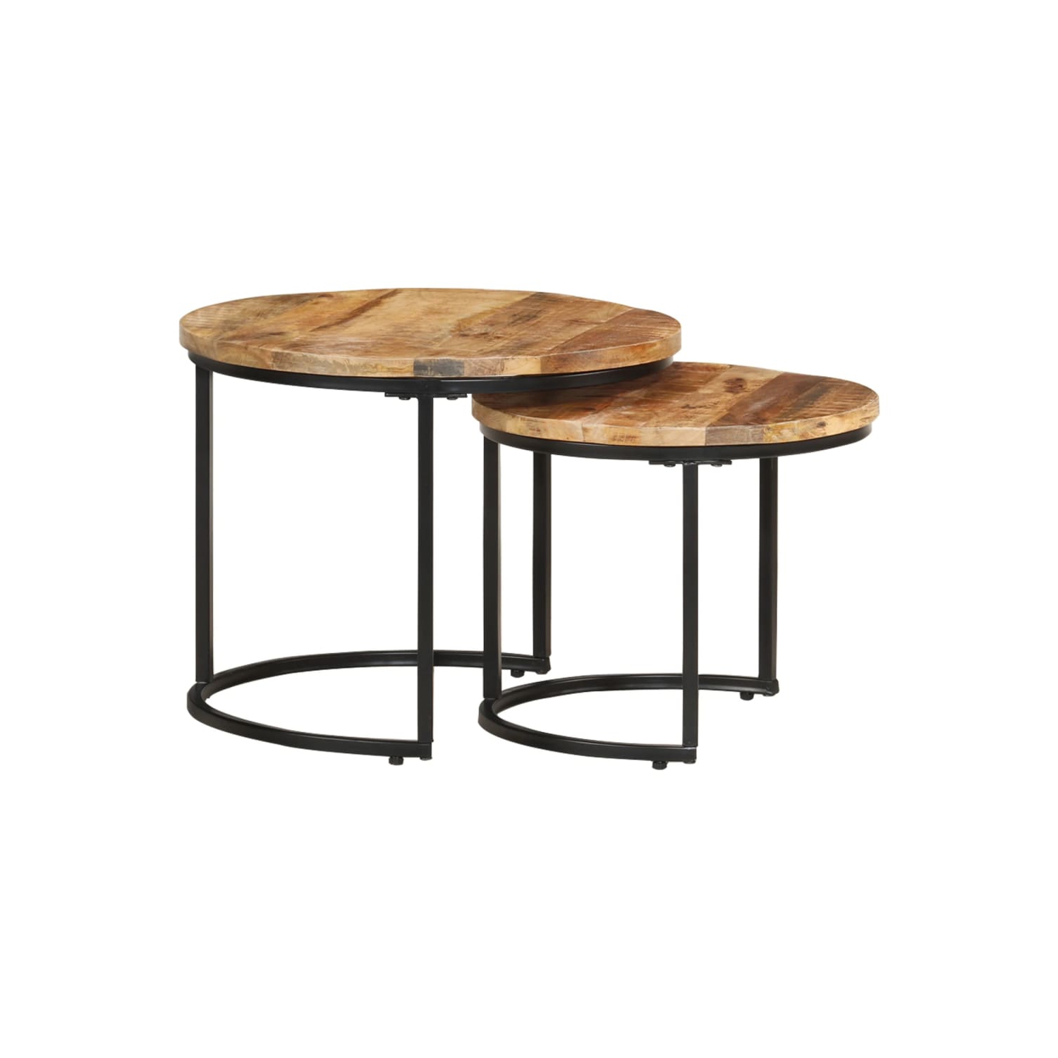 vidaXL Nesting Tables 2 pcs Rough Mango Wood