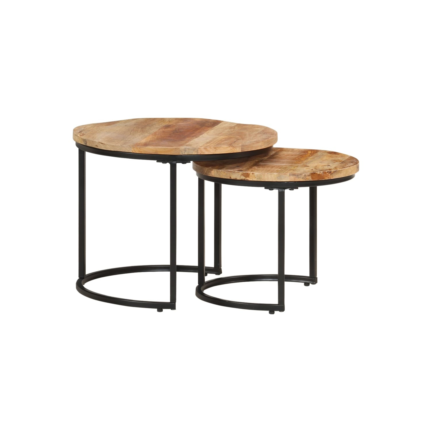 vidaXL Nesting Tables 2 pcs Rough Mango Wood