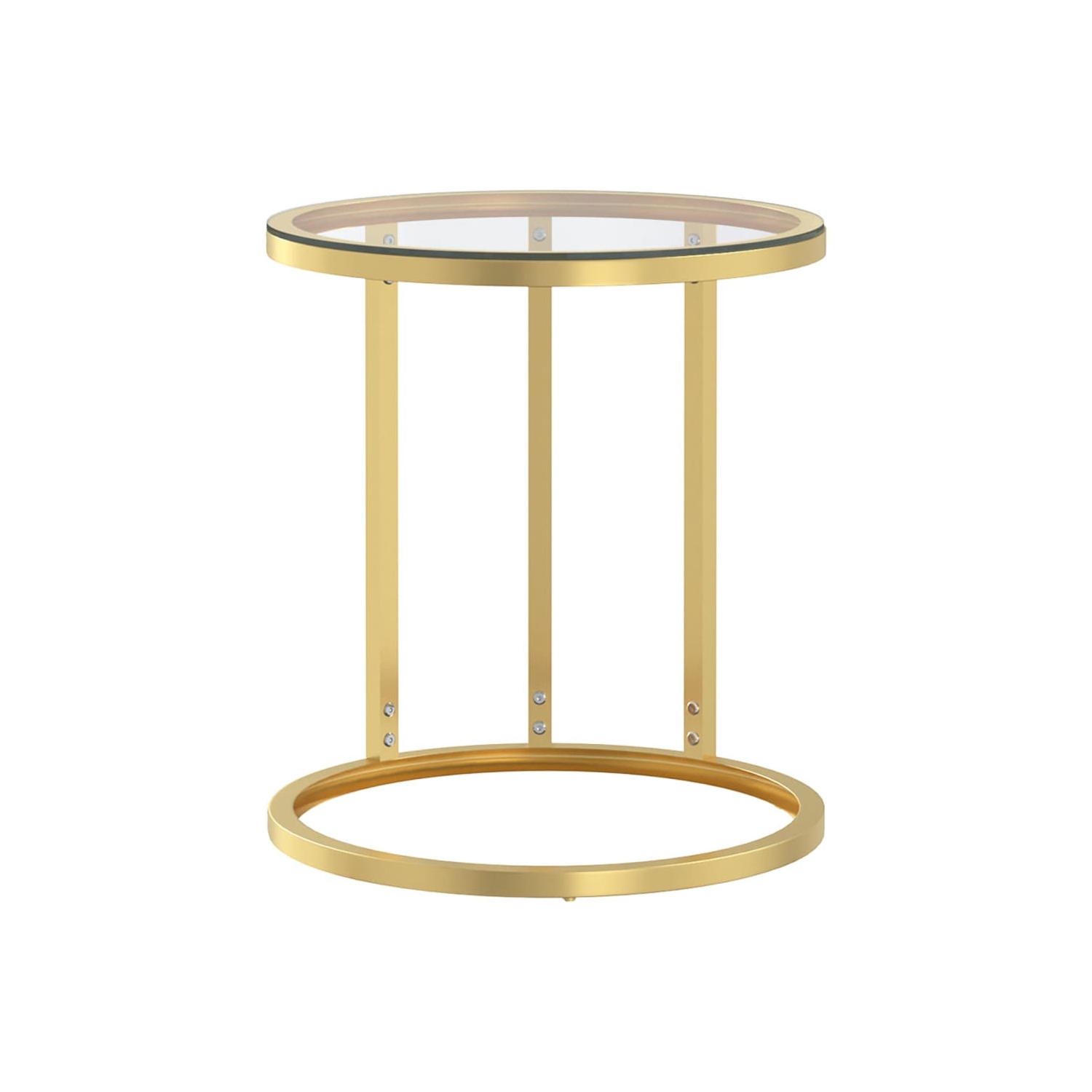 vidaXL Side Table Gold and Transparent 45 cm Tempered Glass