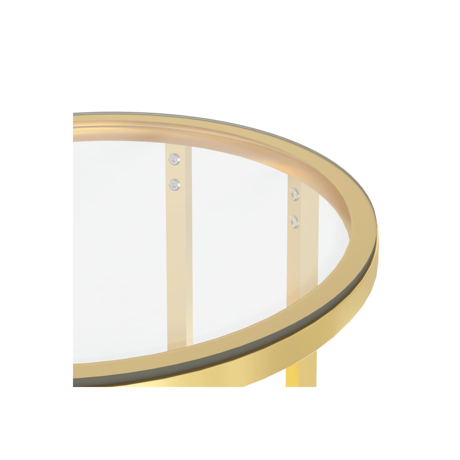 vidaXL Side Table Gold and Transparent 45 cm Tempered Glass