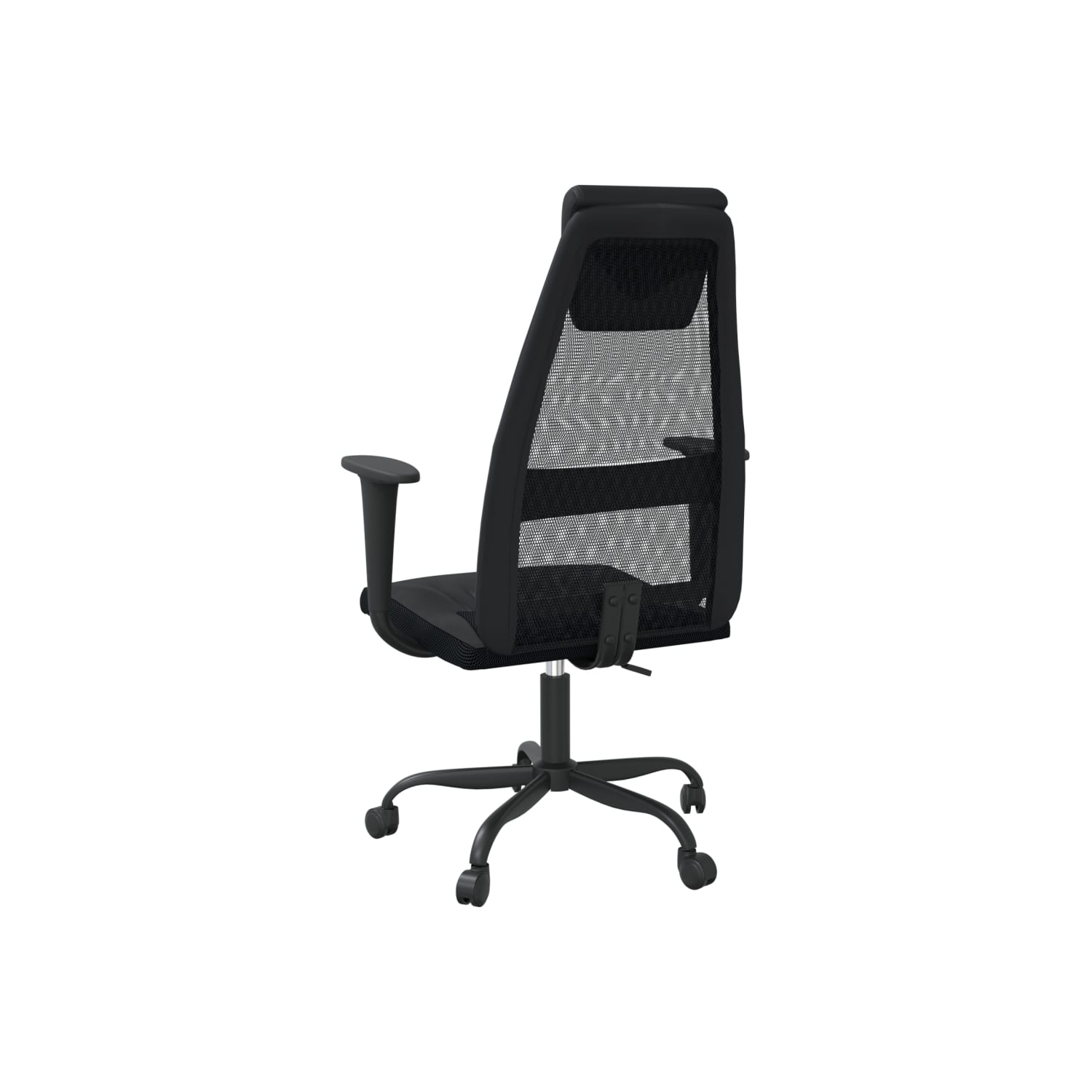 vidaXL Office Chair Black Mesh Fabric and Faux Leather