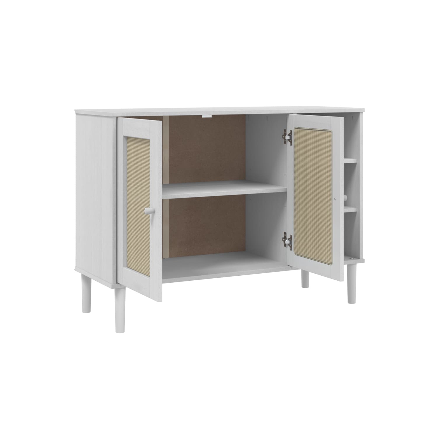 vidaXL Sideboard SENJA Rattan Look White 112x40x80cm Solid Wood Pine