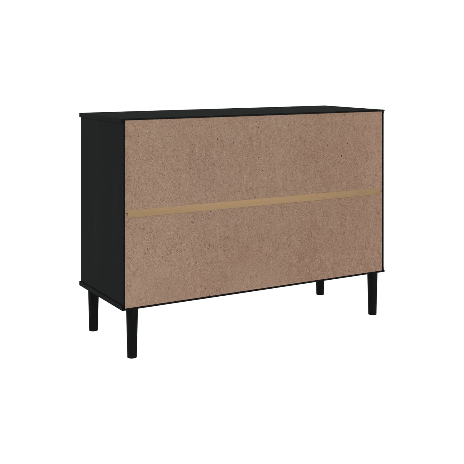 vidaXL Sideboard SENJA Rattan Look Black 112x40x80 cm Solid Wood Pine