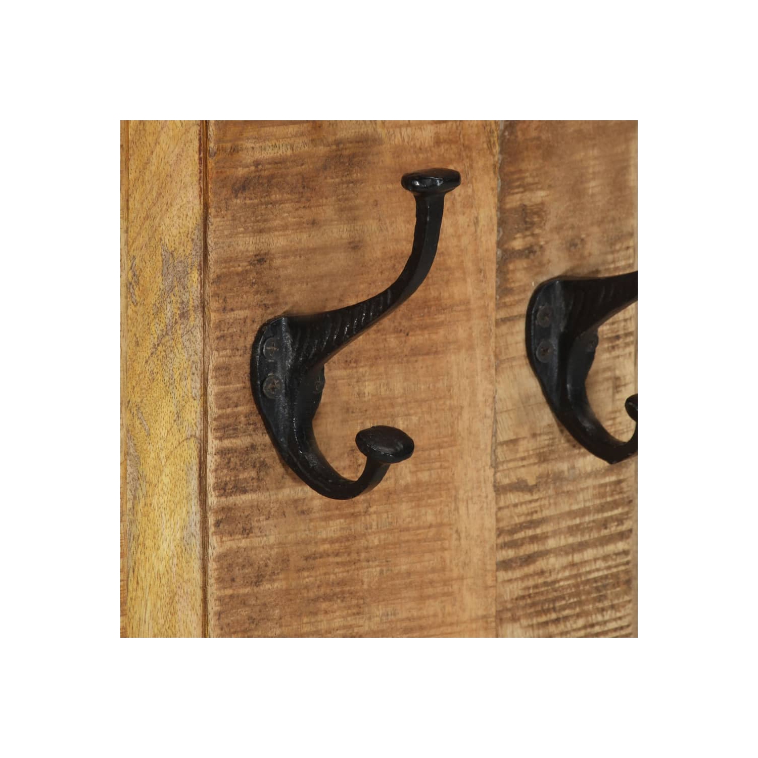 VidaXL portemanteaux 2 pièces en bois massif mangue 38 x 100&nbsp;cm