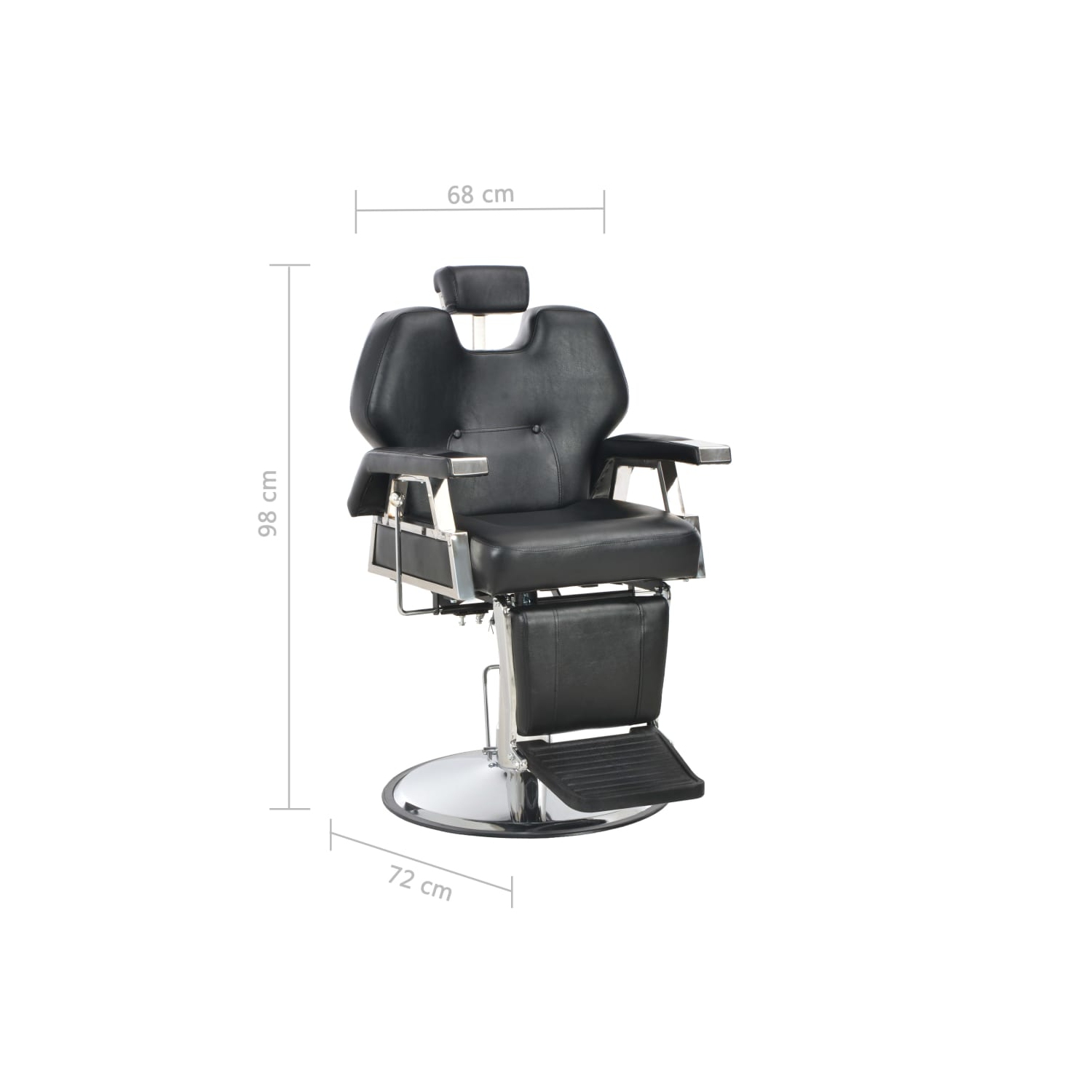 vidaXL Barber Chair Black 72x68x98 cm Faux Leather