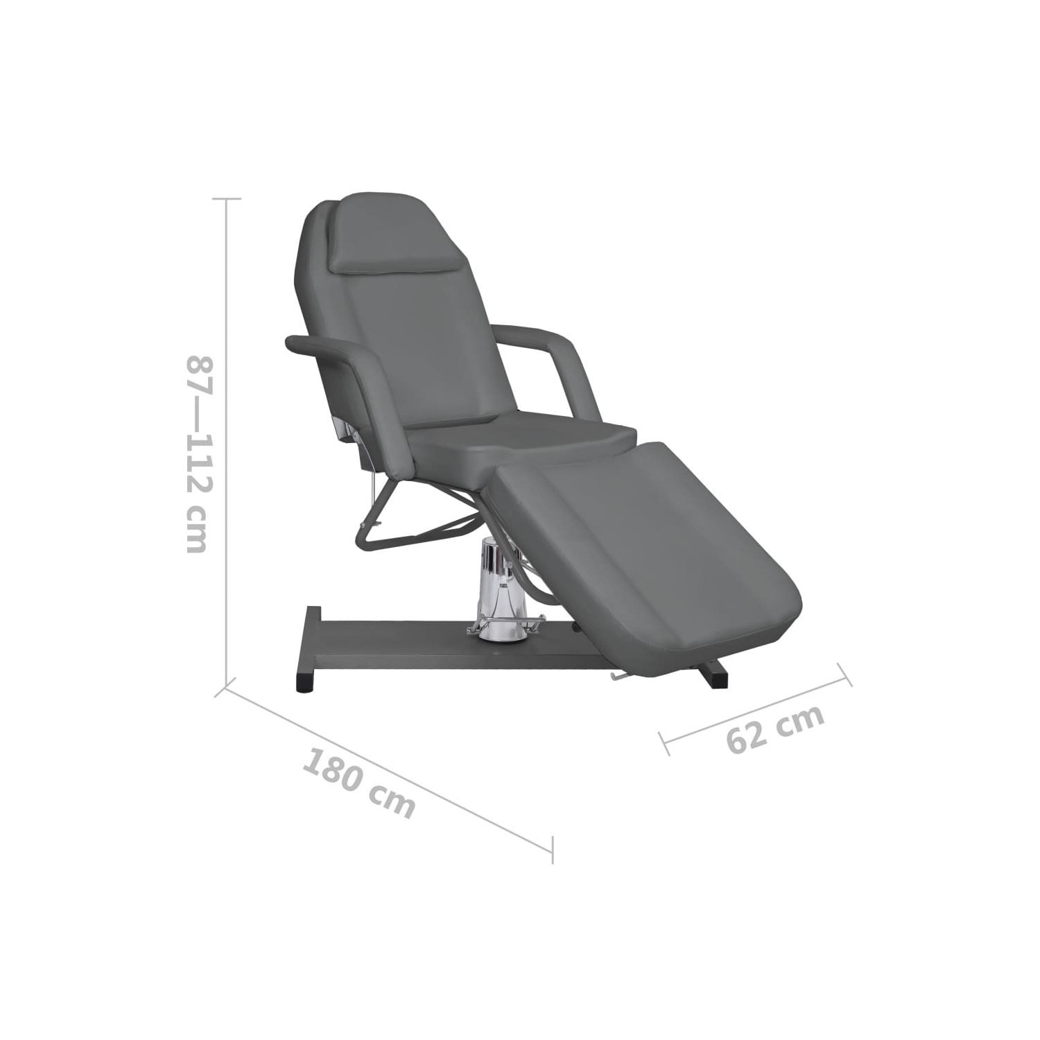 Table de massage VisdaXL grise 180x62x cm