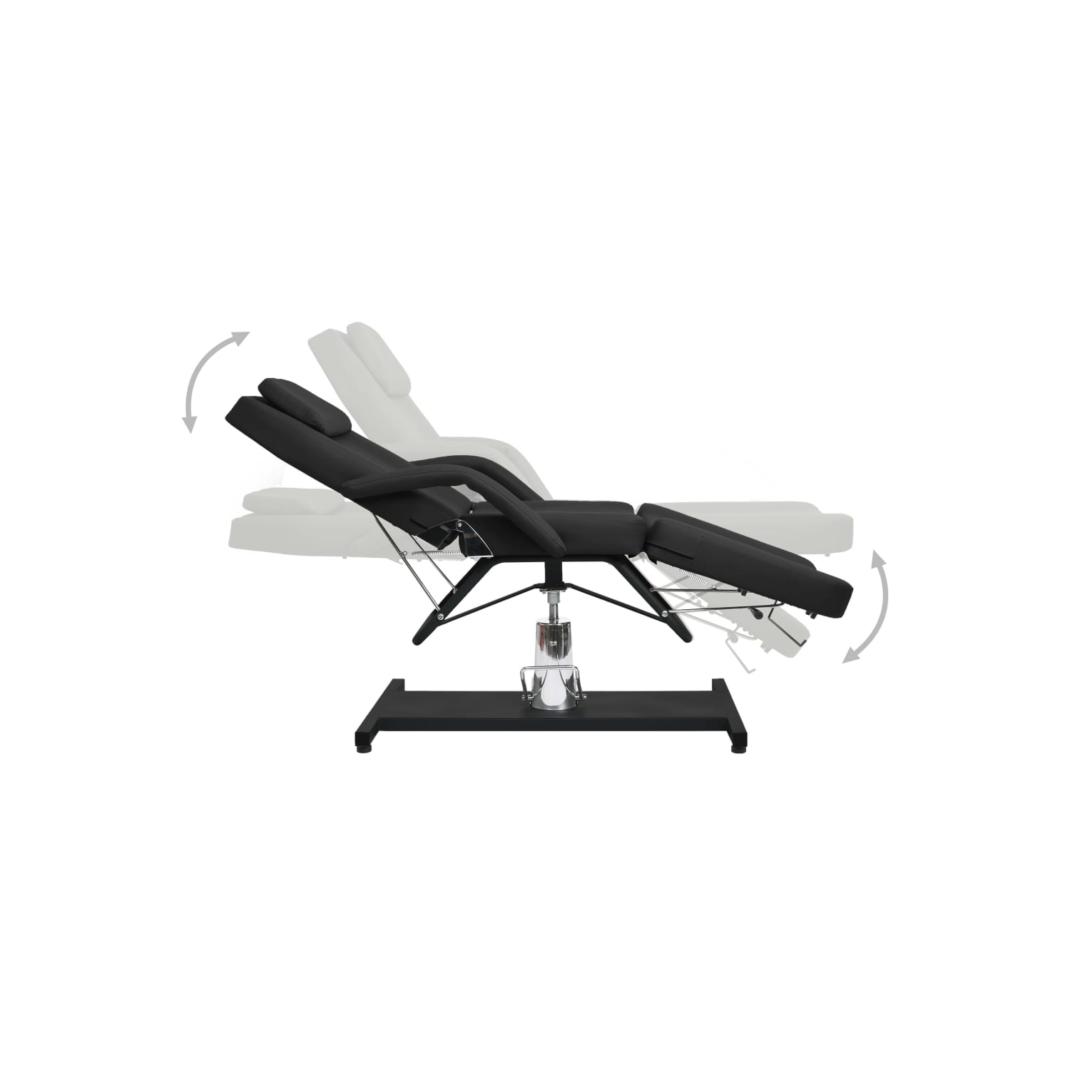 vidaXL Massage Table Black 180x62x(87-112) cm