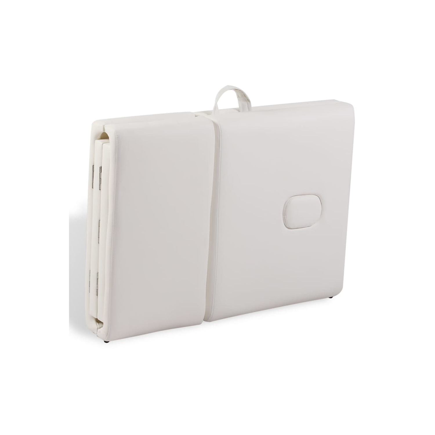 vidaXL Cream White Foldable Massage Table 4 Zones with Wooden Frame