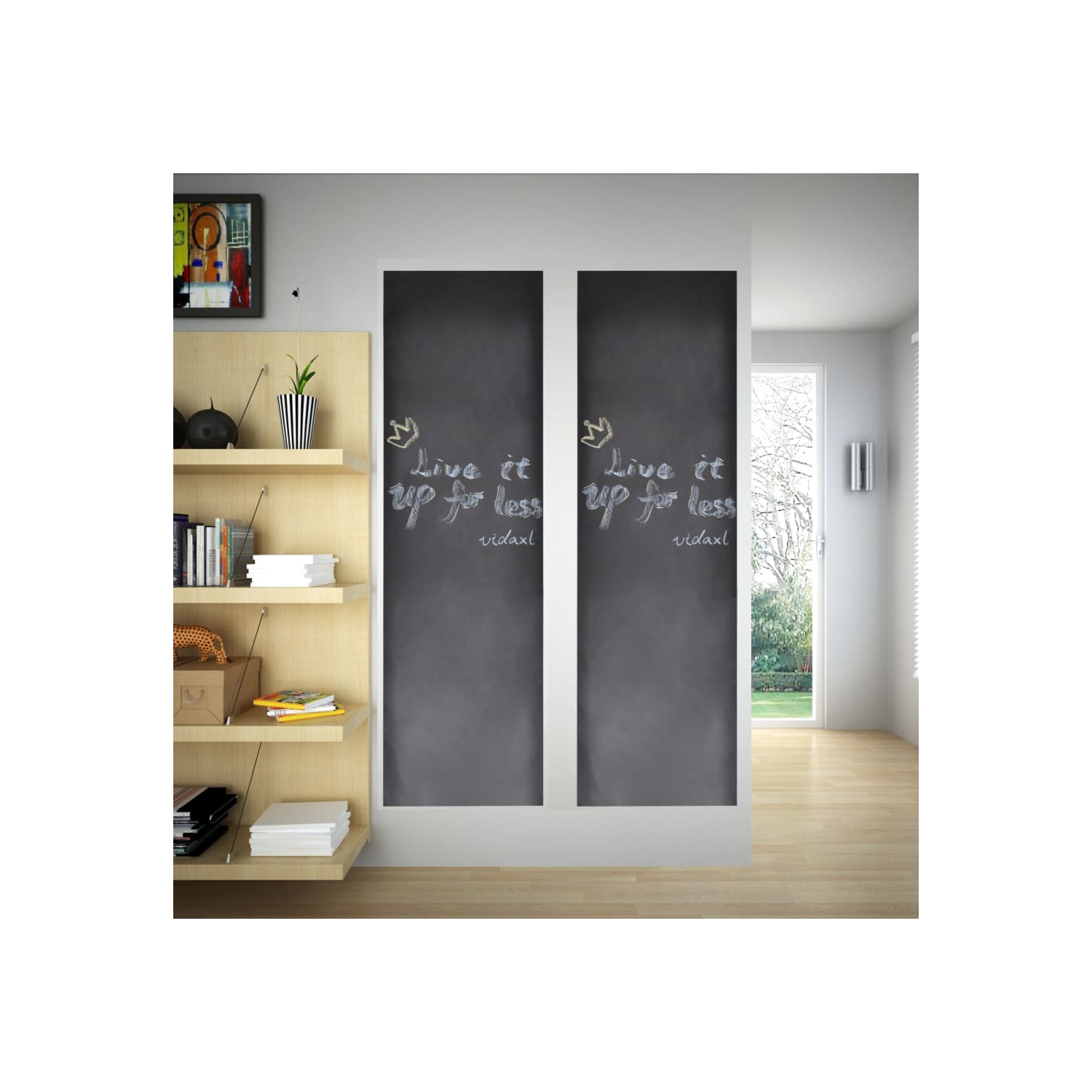 vidaXL Wall Sticker Blackboard 0.6 x 2 m 2 Rolls with Chalks