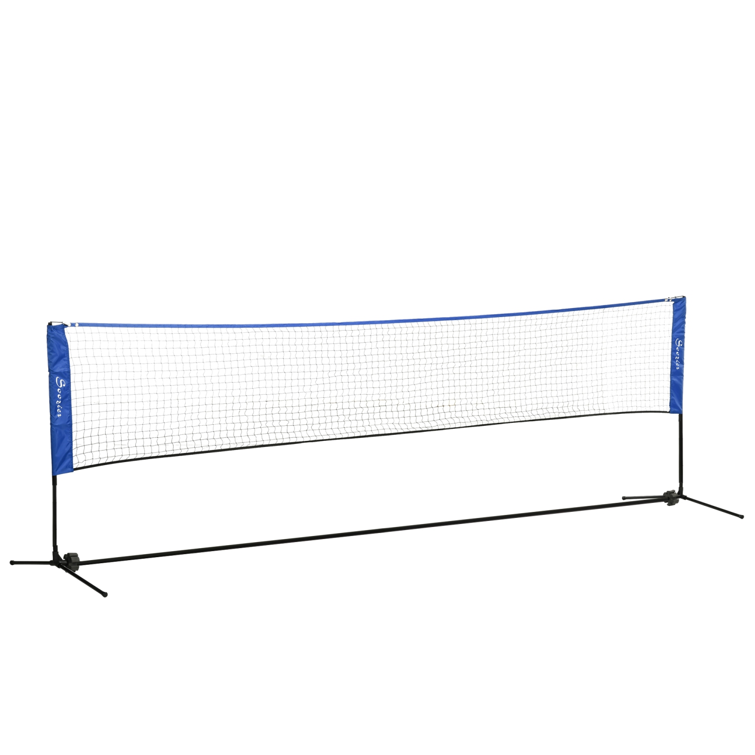 Soozier Portable Badminton Net, 14ft Volleyball Net, Foldable and Height Adjustable with Carry Bag, for Tennis, Badminton and Pickleball, Court Beach
