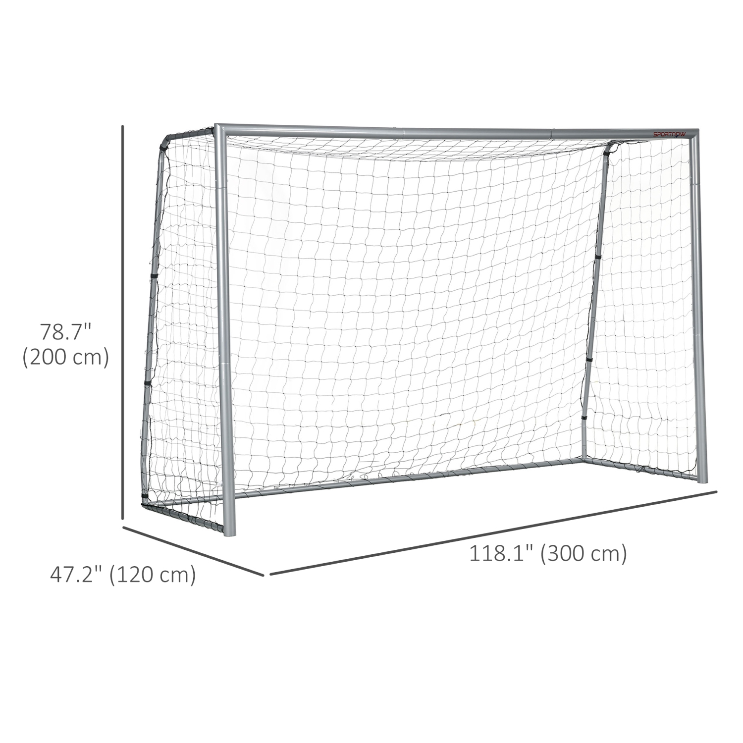 Soozier 10ft x 6.5ft Soccer Goal, Soccer Net with Ground Stakes, Quick and Simple Set Up Training Goal