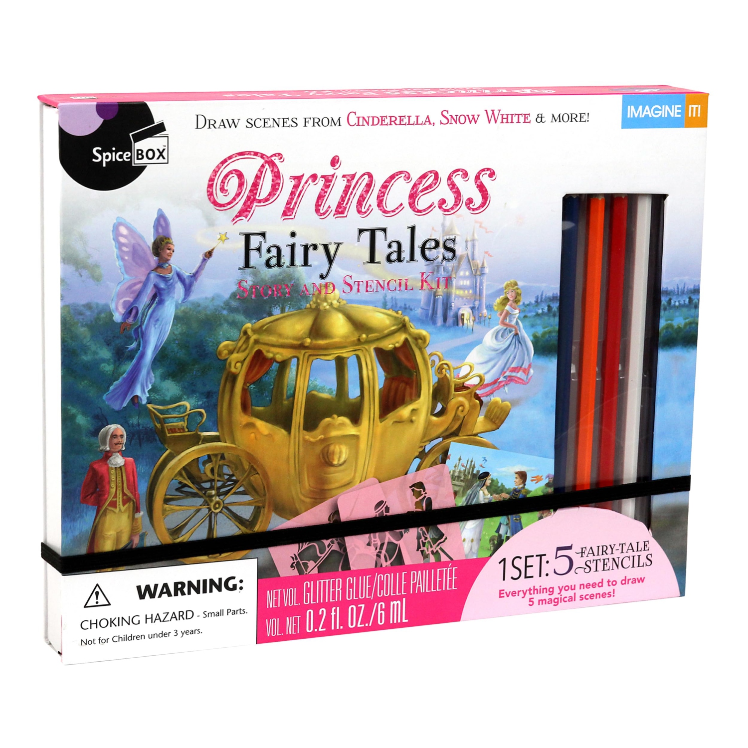 Enchanted Fairy Tale Drawing Art Stencil Kit for Kids - Creative Children's Activity Set with 5 Magical Stories to Draw