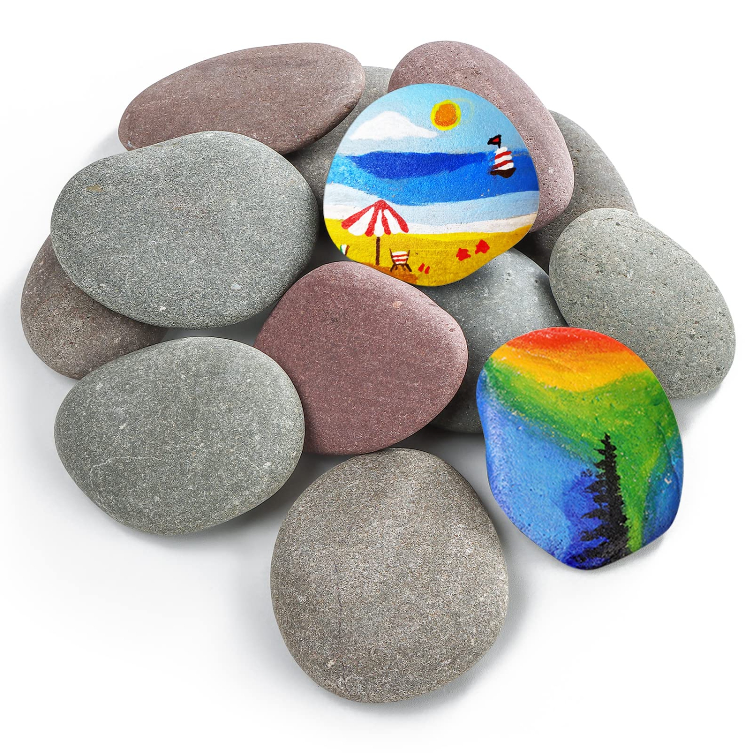 Kindness Rocks - 12Pcs Large River Rocks Painting Kit for Kids, Bulk Flat  Smooth Stones - Crafts Arts DIY Decoration