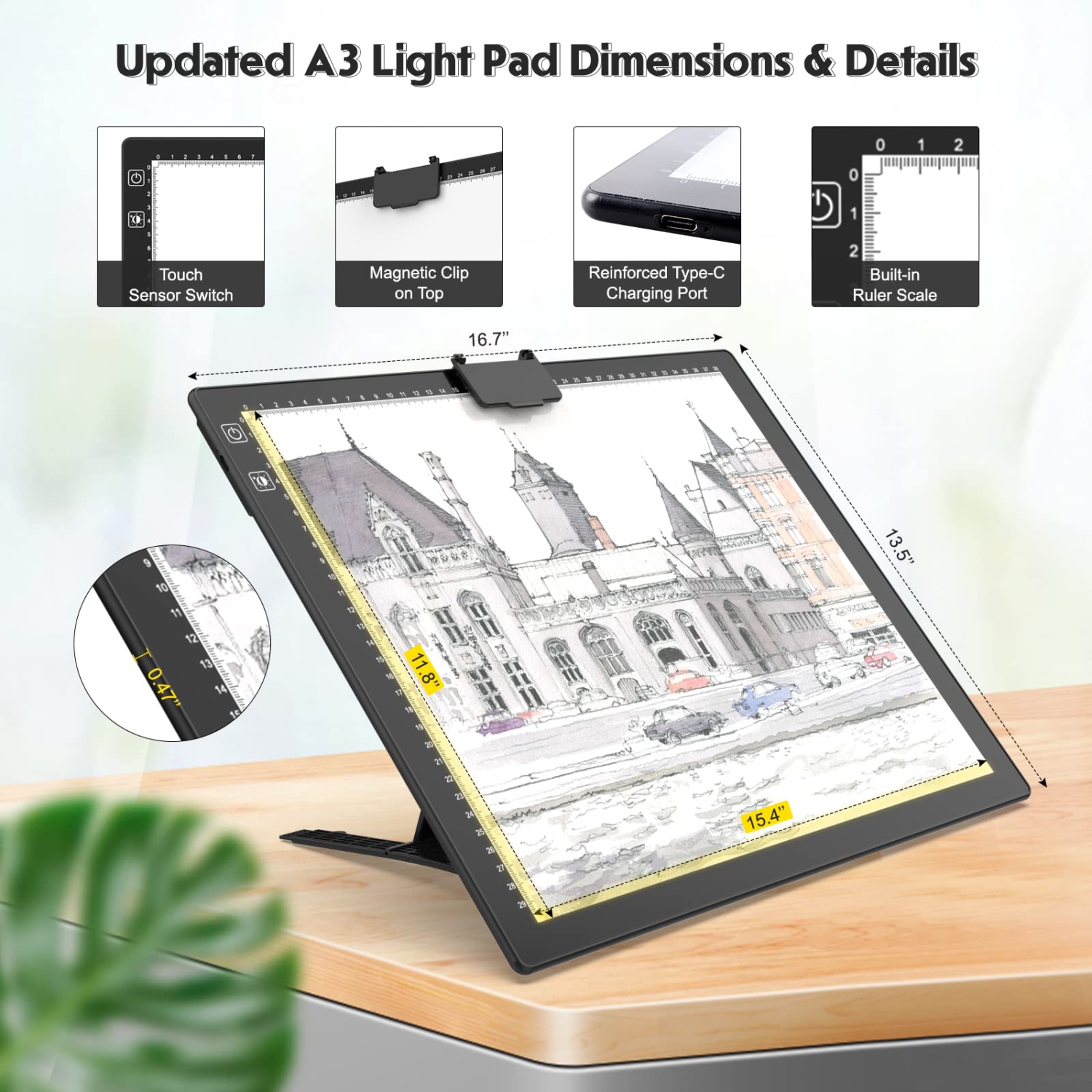 DiamondShine A3 Wireless Light Pad - Rechargeable LED Tracing