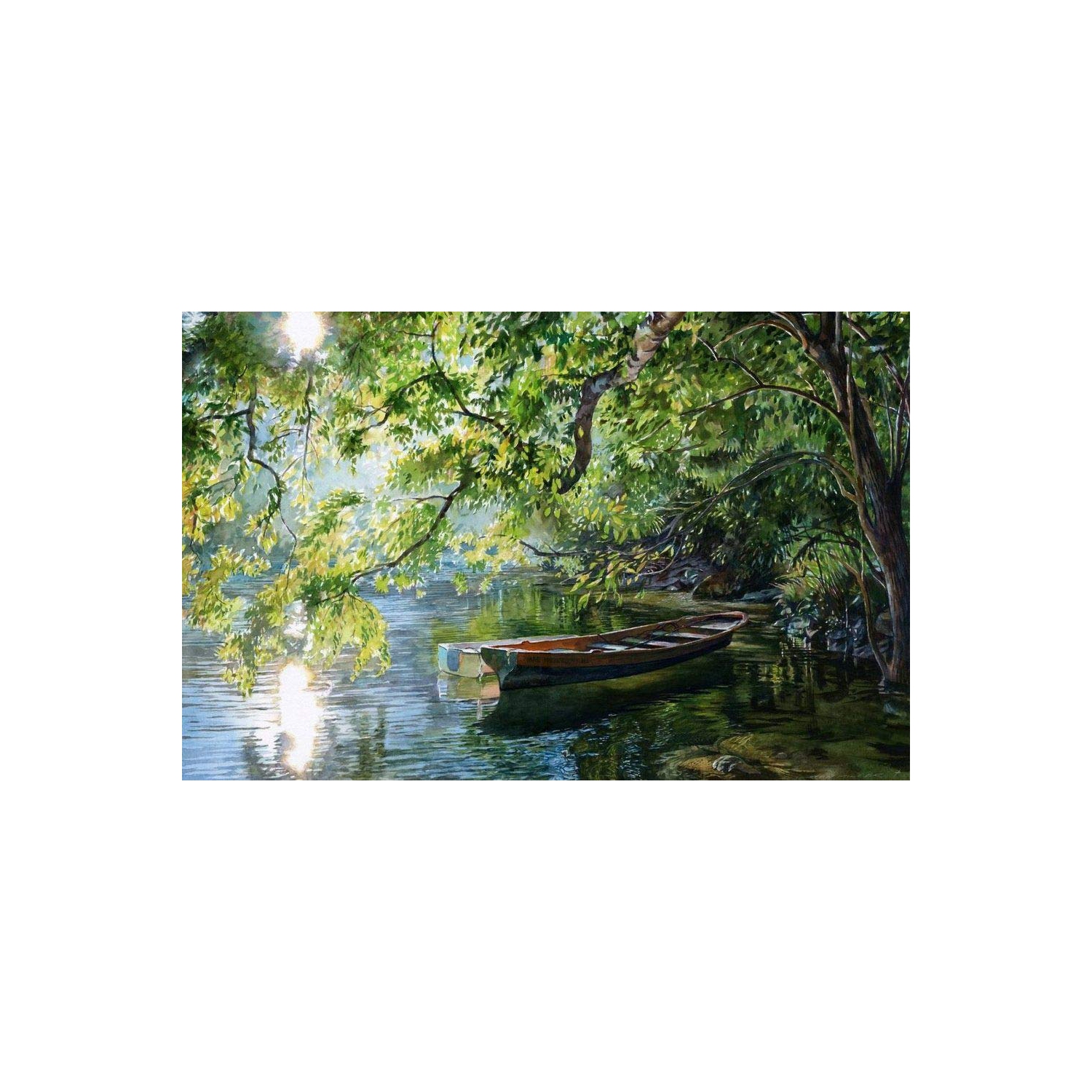 Bay Breeze Paint By Numbers Kit - DIY Canvas Painting for Kids and Adults | Pre-Printed Art-Quality Drawing | Includes 4 Paintbrushes | Fishing Boat Design | 16x20 Rolled Canvas |