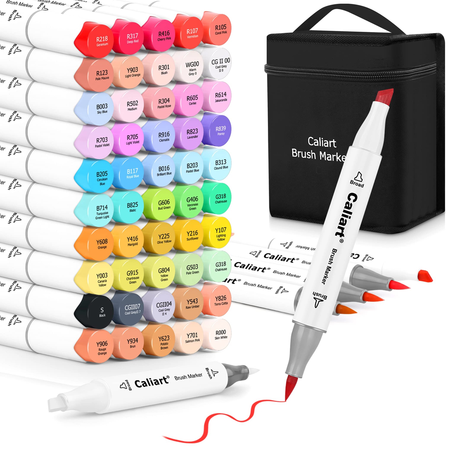 ColorBlend Alcohol Brush Markers - 51 Dual Tip Artist Brush Chisel Tip Sketch Art Markers for Kids & Adults. Perfect for Painting, Drawing, Illustration, Crafts & Card Making.