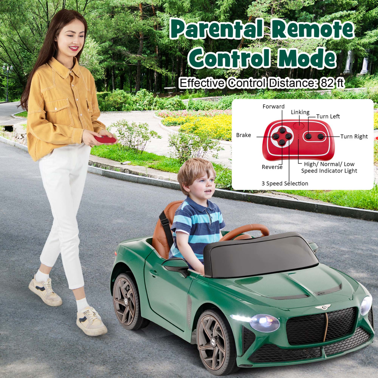 Jouet porteur électrique pour enfants Bentley Bacalar 12&nbsp;V de Costway sous licence avec télécommande