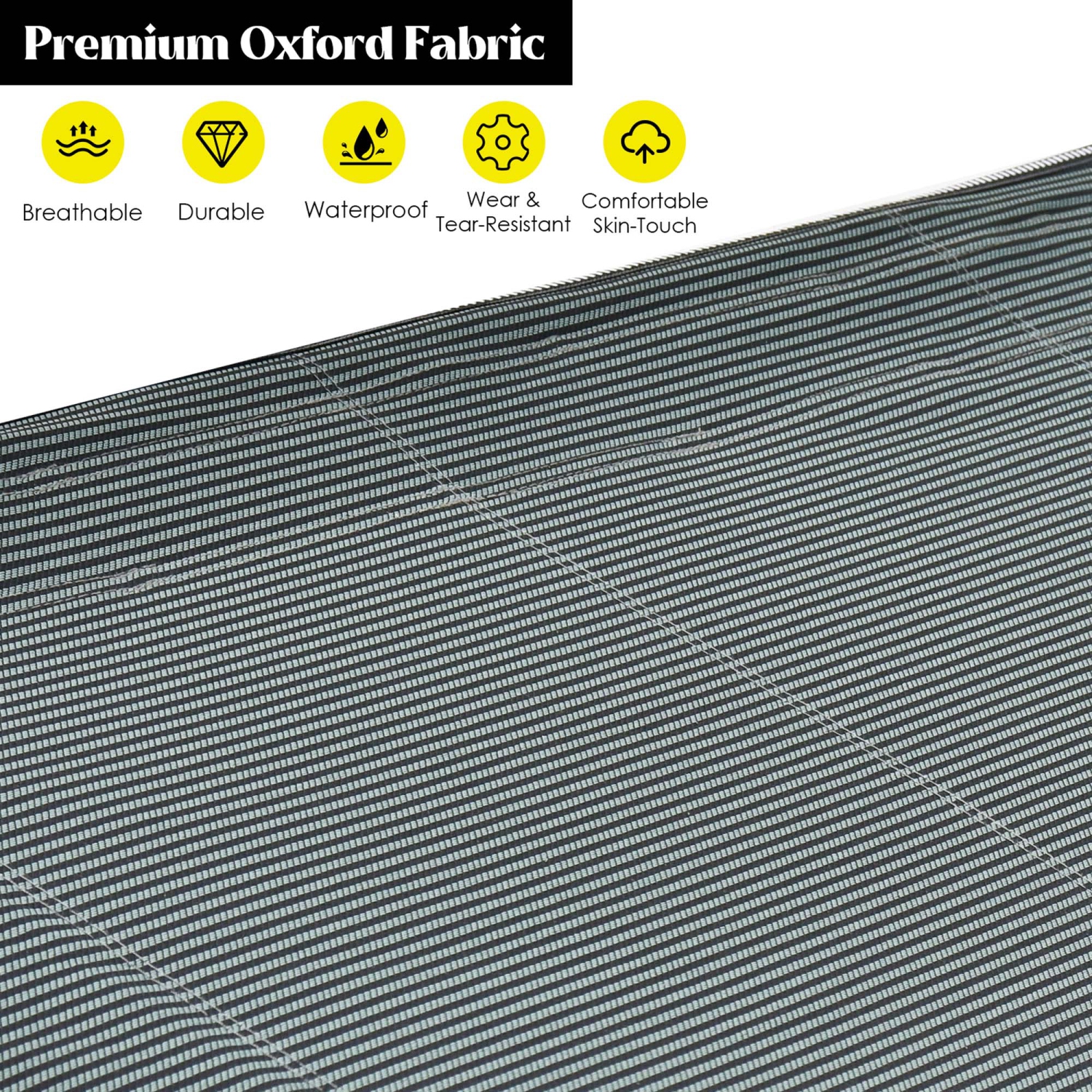 Lit de camp pliable large en acier robuste de Goplus pour l'intérieur et l'extérieur