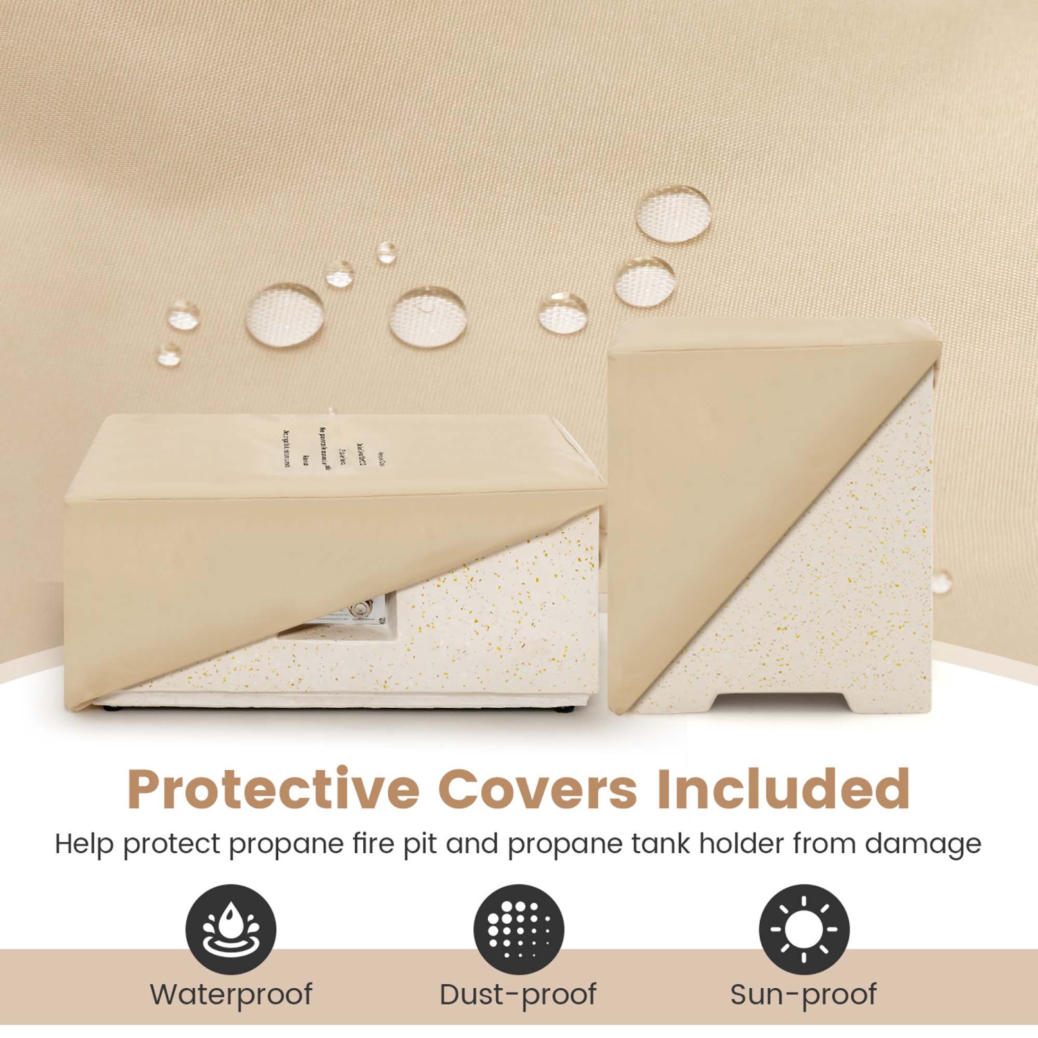 Costway 28" Patio Propane Fire Pit Table w/Hideaway Tank Holder Outdoor Gas Fire Table