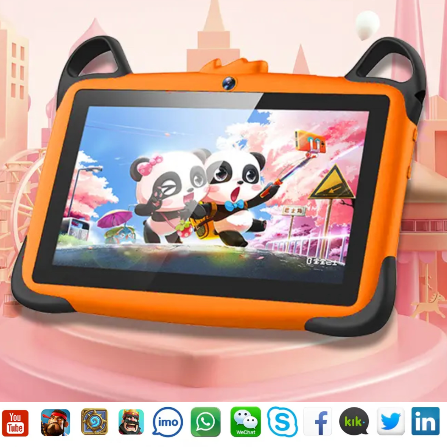 TUTT K7 Drop-Resistant Eva Case Shell HD 7” Kid’s Learning Educational Tablet 8GB Memory Android Dual Camera Parental Control Kid Tablet