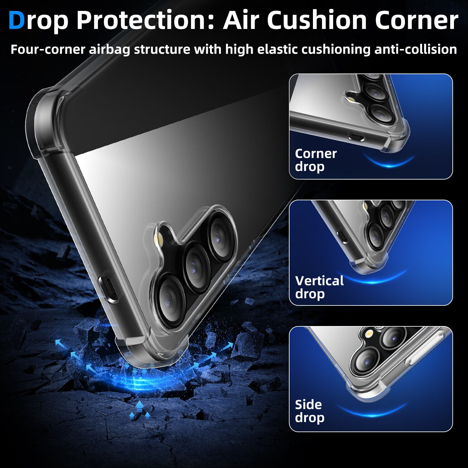 [CS] Ultra Thin Soft TPU Bumper Case Back Cover for Samsung Galaxy S25 Plus / S24 Plus, Black