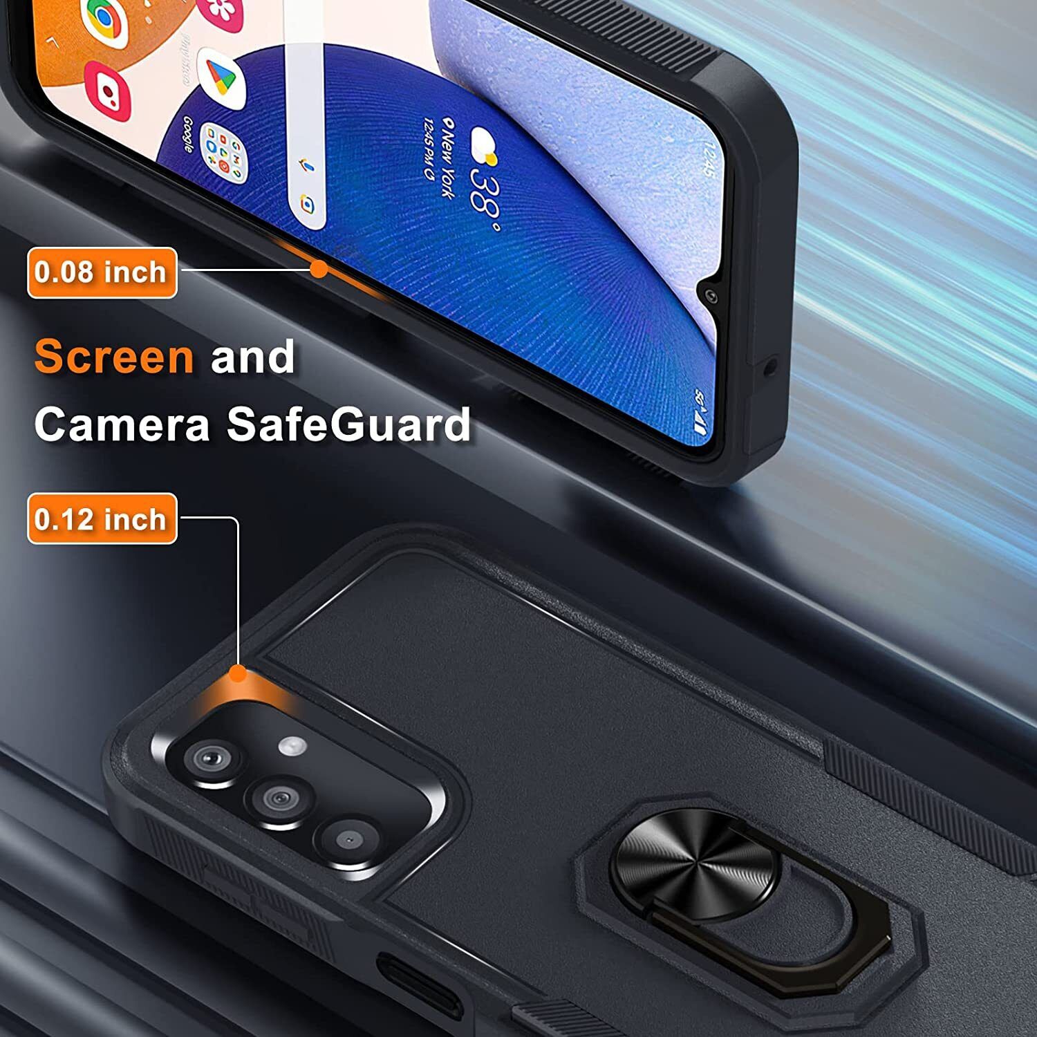 [CS] Étui magnétique robuste avec béquille rigide résistant aux chocs et support à anneau pour Samsung Galaxy S25/S24, rouge