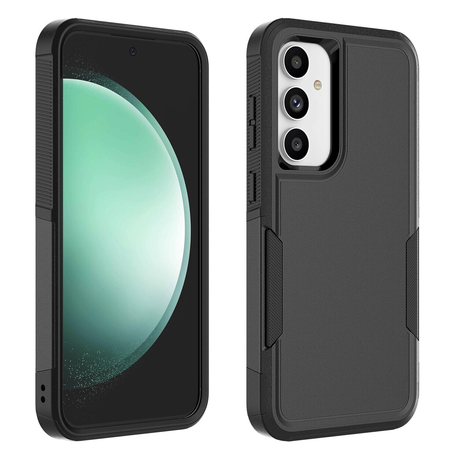 [CS] Étui rigide robuste en caoutchouc à double couche pour Samsung Galaxy S25 Plus/S24 Plus, noir