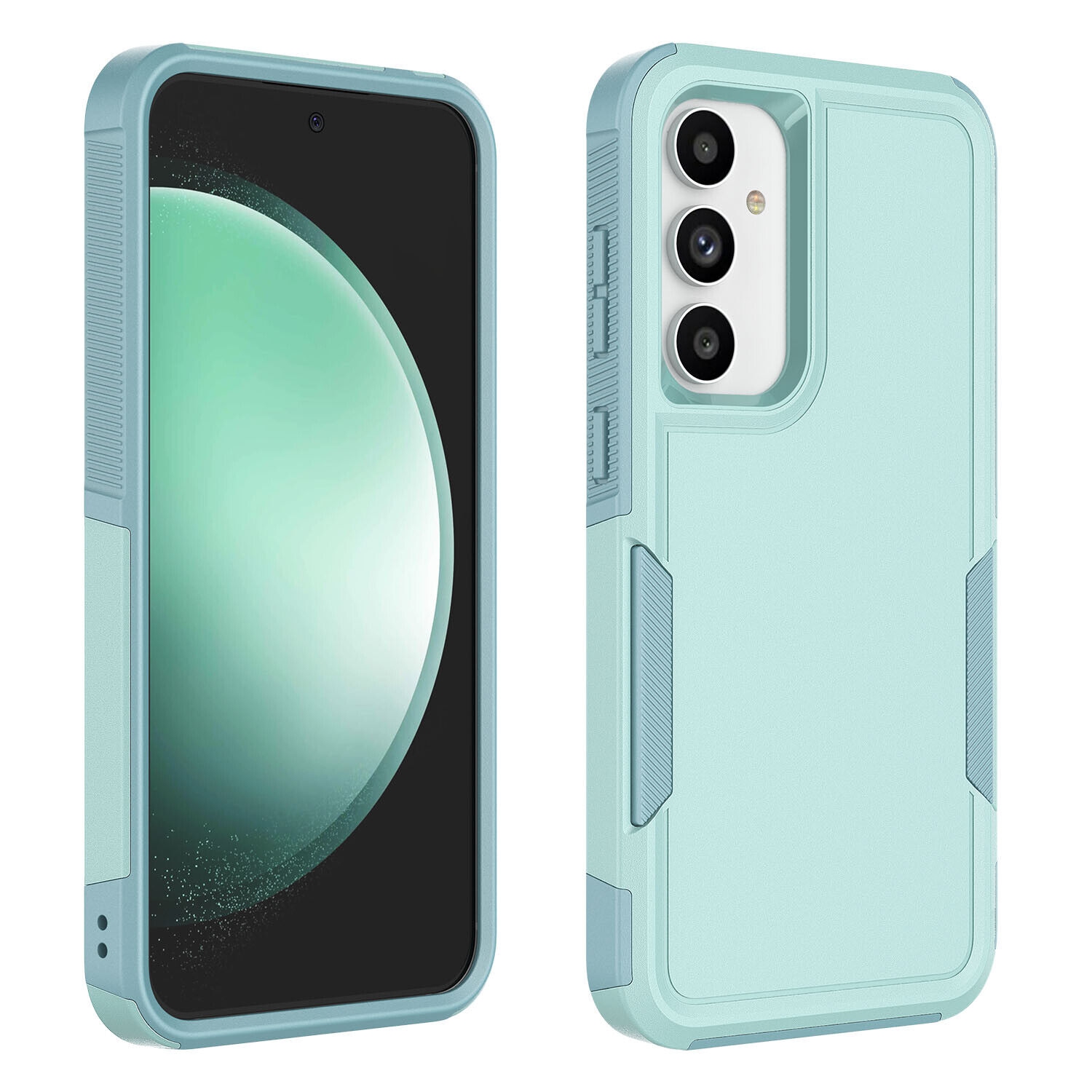 [CS] Étui rigide double couche robuste en caoutchouc avec pare-chocs pour Samsung Galaxy S25 Plus/S24 Plus, sarcelle