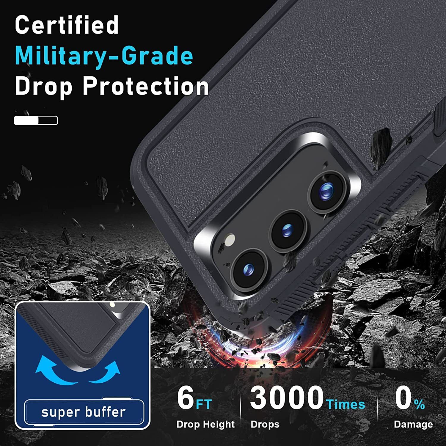 [CS] Étui rigide double couche robuste en caoutchouc avec pare-chocs pour Samsung Galaxy S25 Plus/S24 Plus, sarcelle