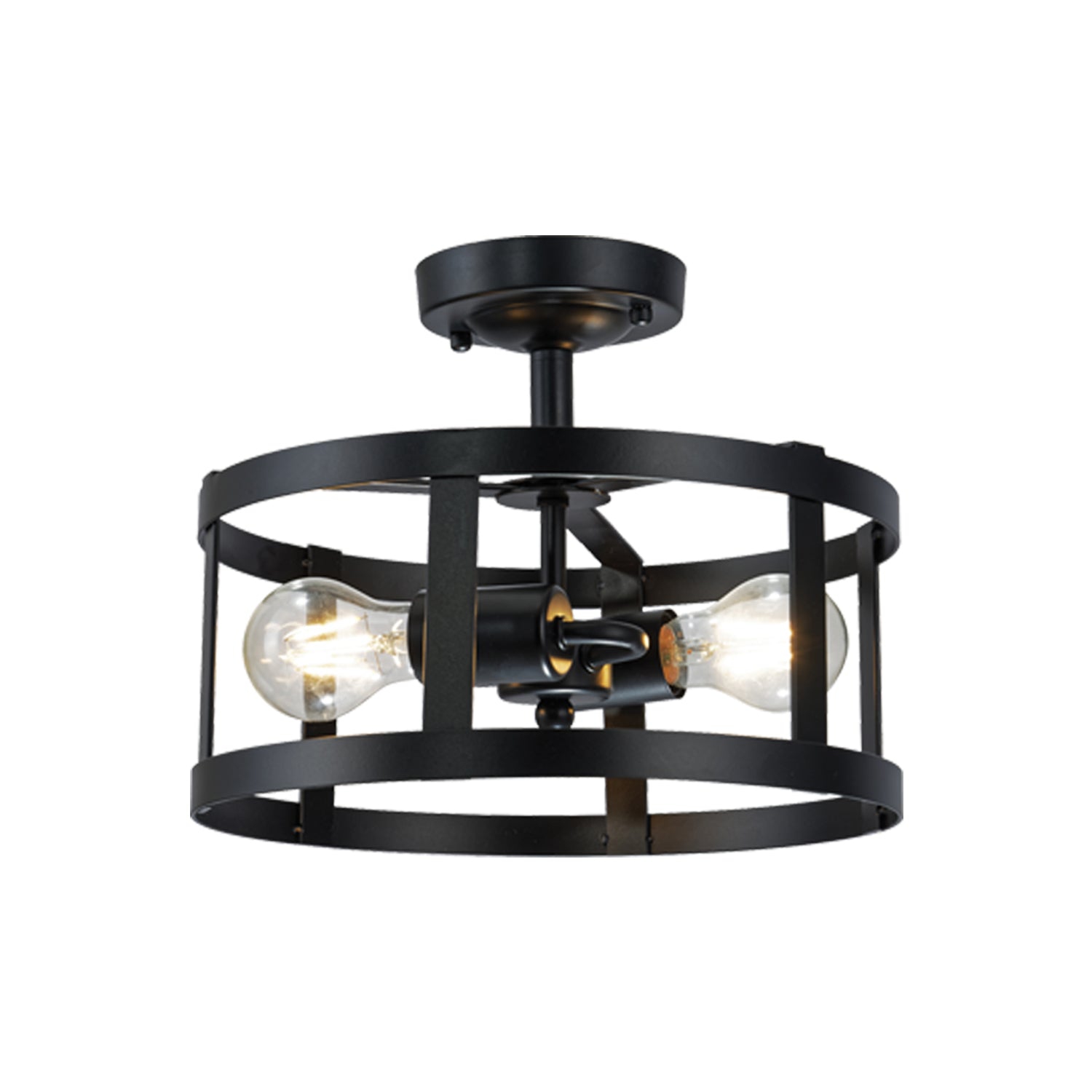 Xtricity - 2-Light Decorative Ceiling Light, 11.8" Width, From the Preston Collection, Black