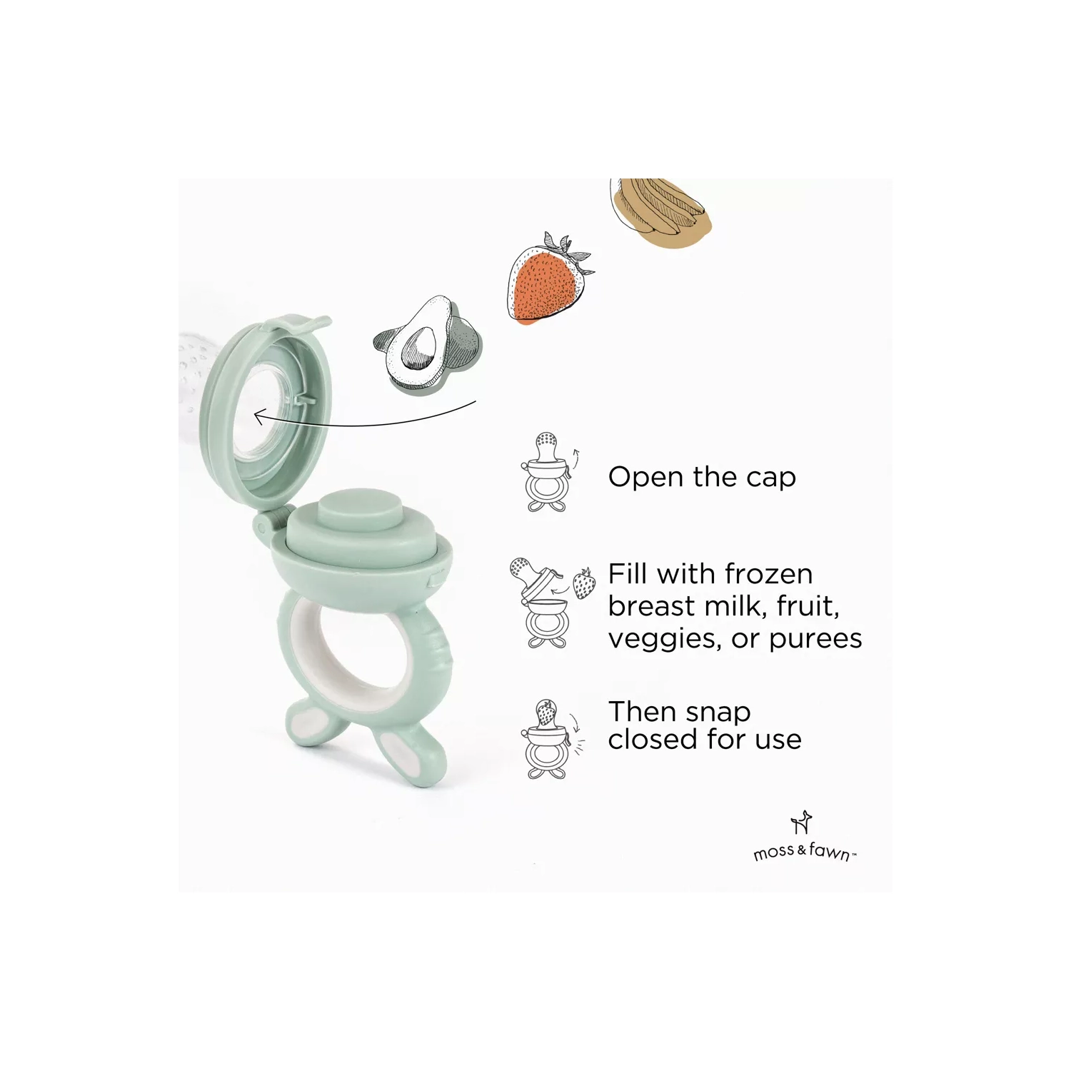 Moss and Fawn Silicone Forage Feeder - fern