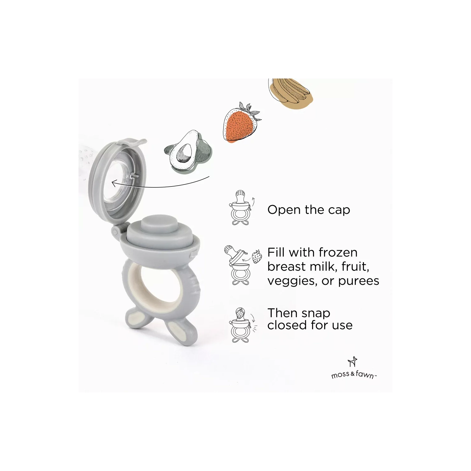 Moss and Fawn Silicone Forage Feeder - dew