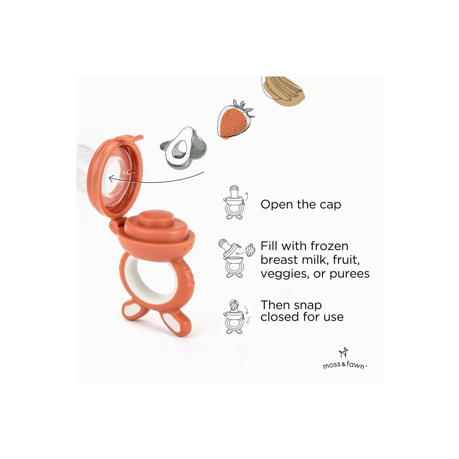 Moss and Fawn Silicone Forage Feeder - Terracota