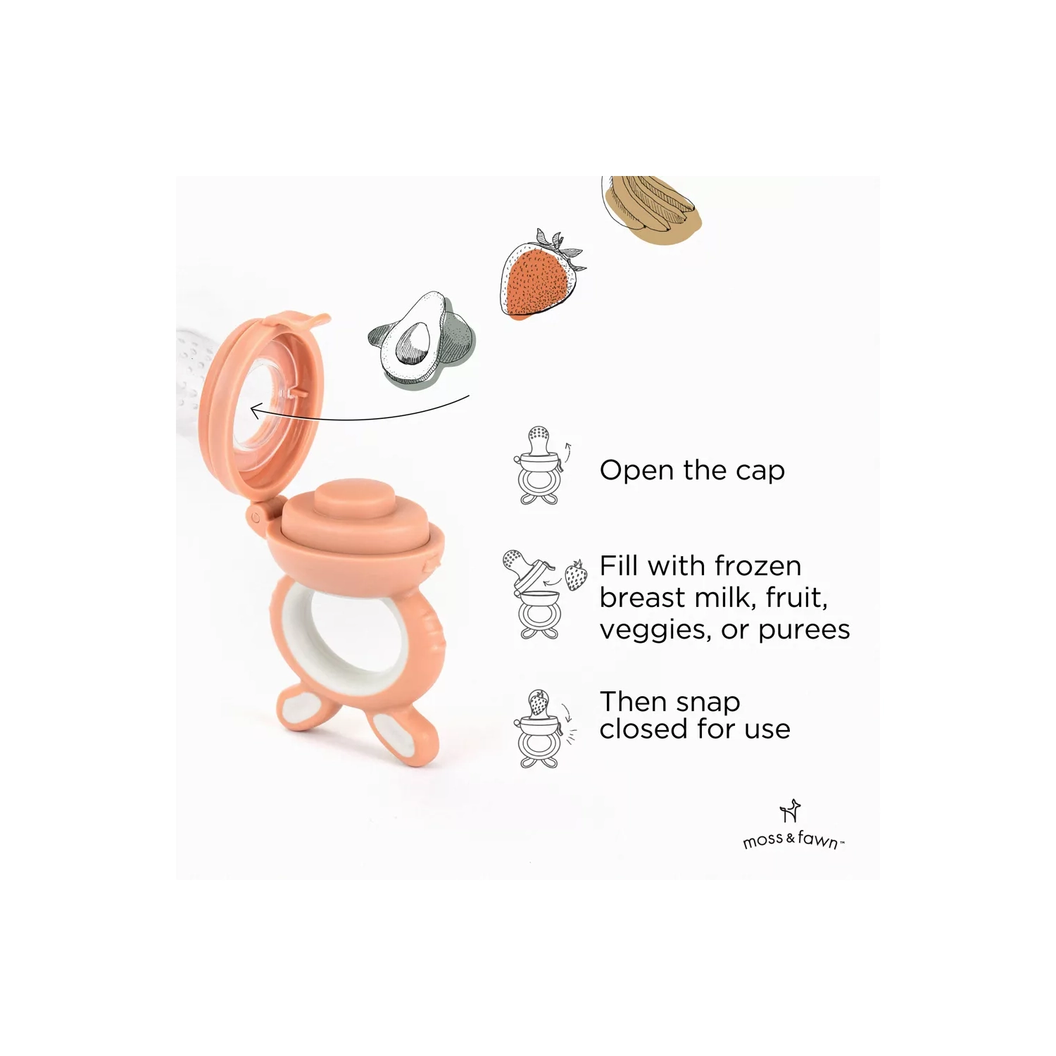 Moss and Fawn Silicone Forage Feeder - bloom