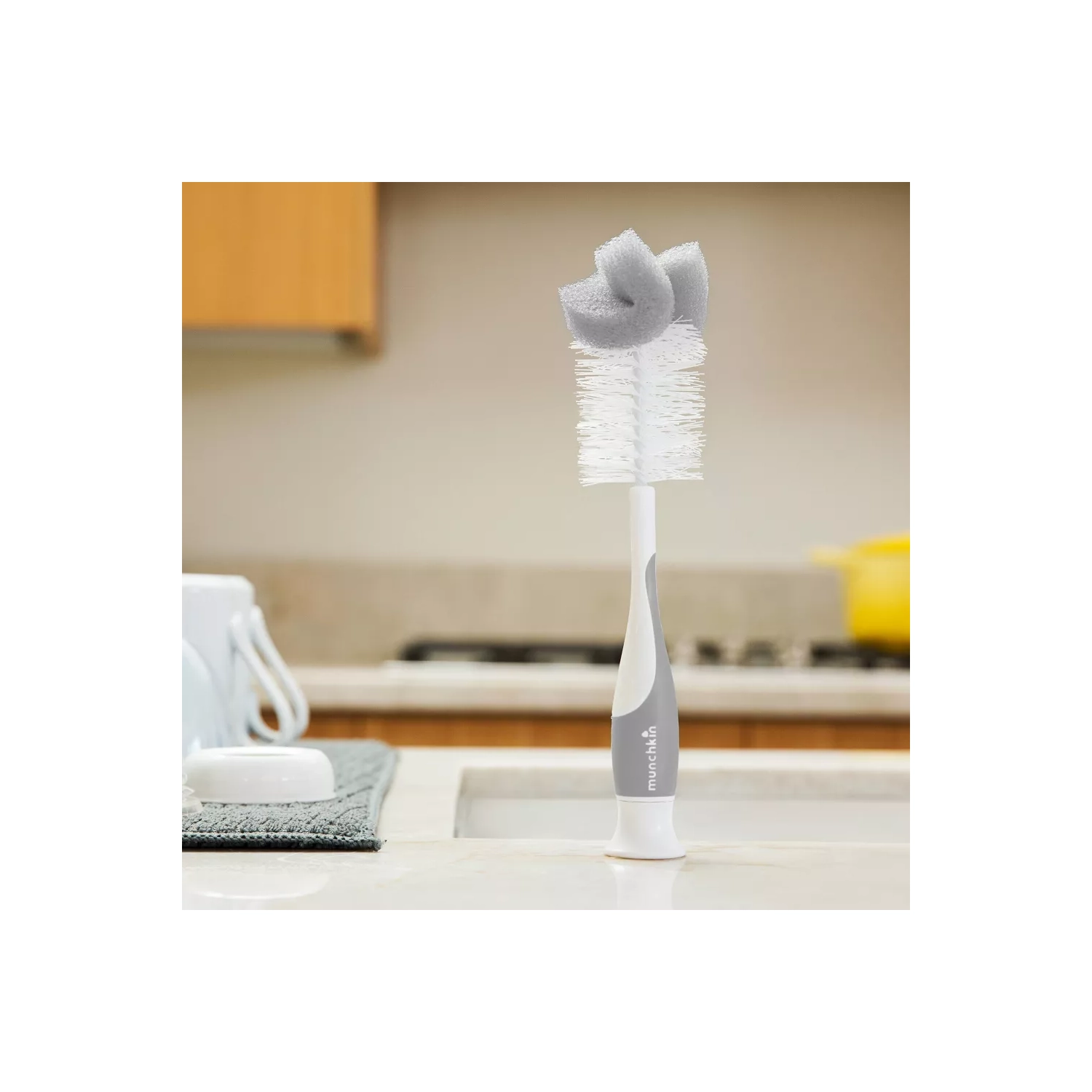 Brosse à biberon spongieuse de Munchkin - Gris