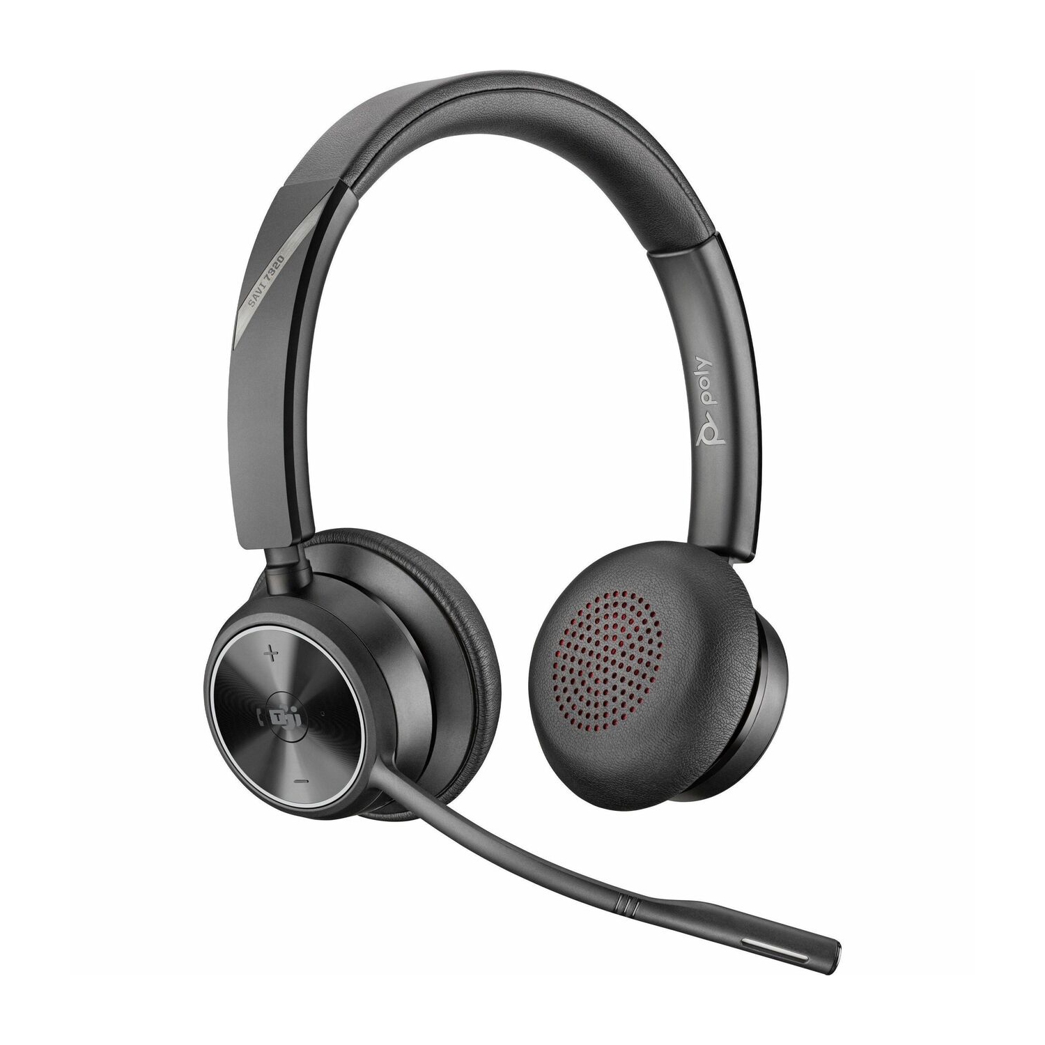 HP Poly Savi 7300 On-Ear Noise Cancelling Truly Wireless Bluetooth Headset - Black