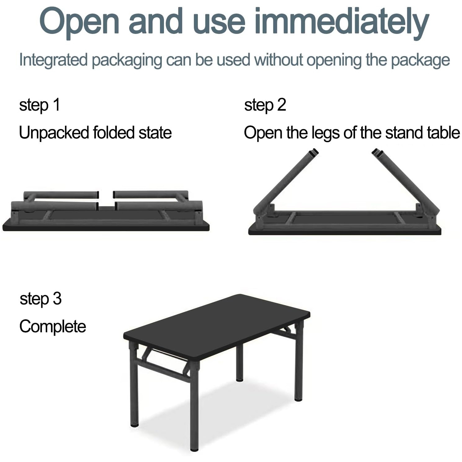 Bureau d'ordinateur pliant de style moderne, bureau de bureau, style simple, table d'ordinateur, bureau d'ordinateur, table pliable, noir, petit