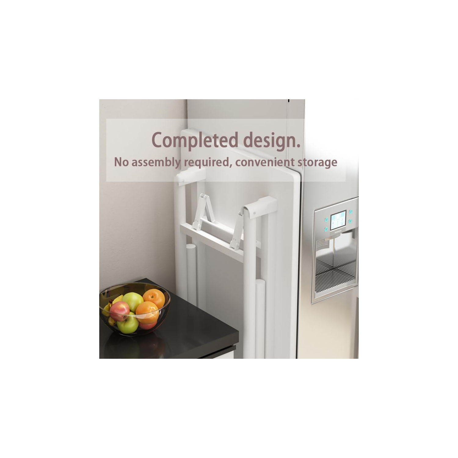 Folding Computer Desk Modern Style Office Desk Simple Style PC Table- Writing Computer Desk Space Saving Foldable Table White L