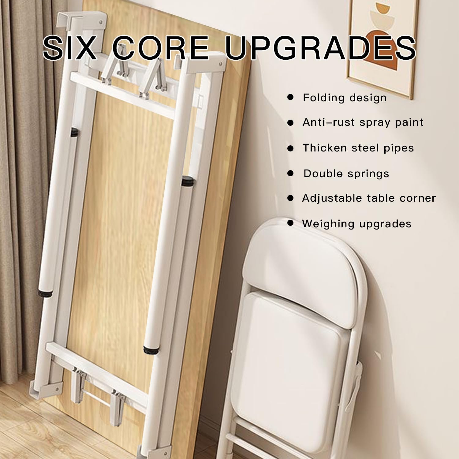 Bureau d'ordinateur pliant de style moderne, bureau de bureau, style simple, table d'ordinateur, bureau d'ordinateur, table pliable, naturel, M