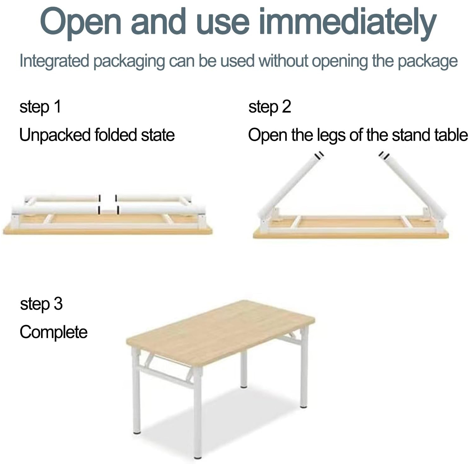Bureau d'ordinateur pliant de style moderne, bureau de bureau, style simple, table d'ordinateur, bureau d'ordinateur, table pliable, naturel, M