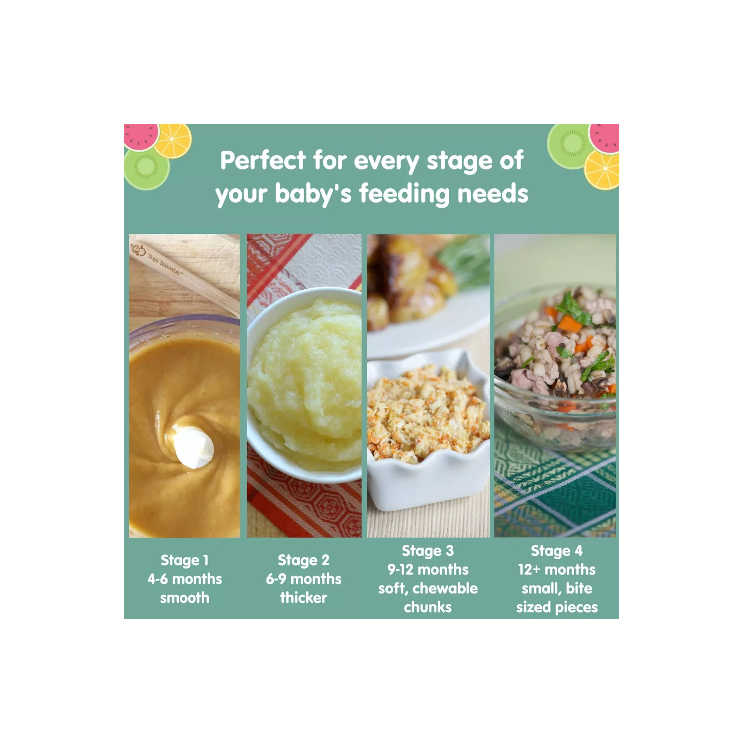 Sage Spoonfuls 2-in-1 Baby Food Maker, Baby Food Processor and Immersion Blender - White - 3pc