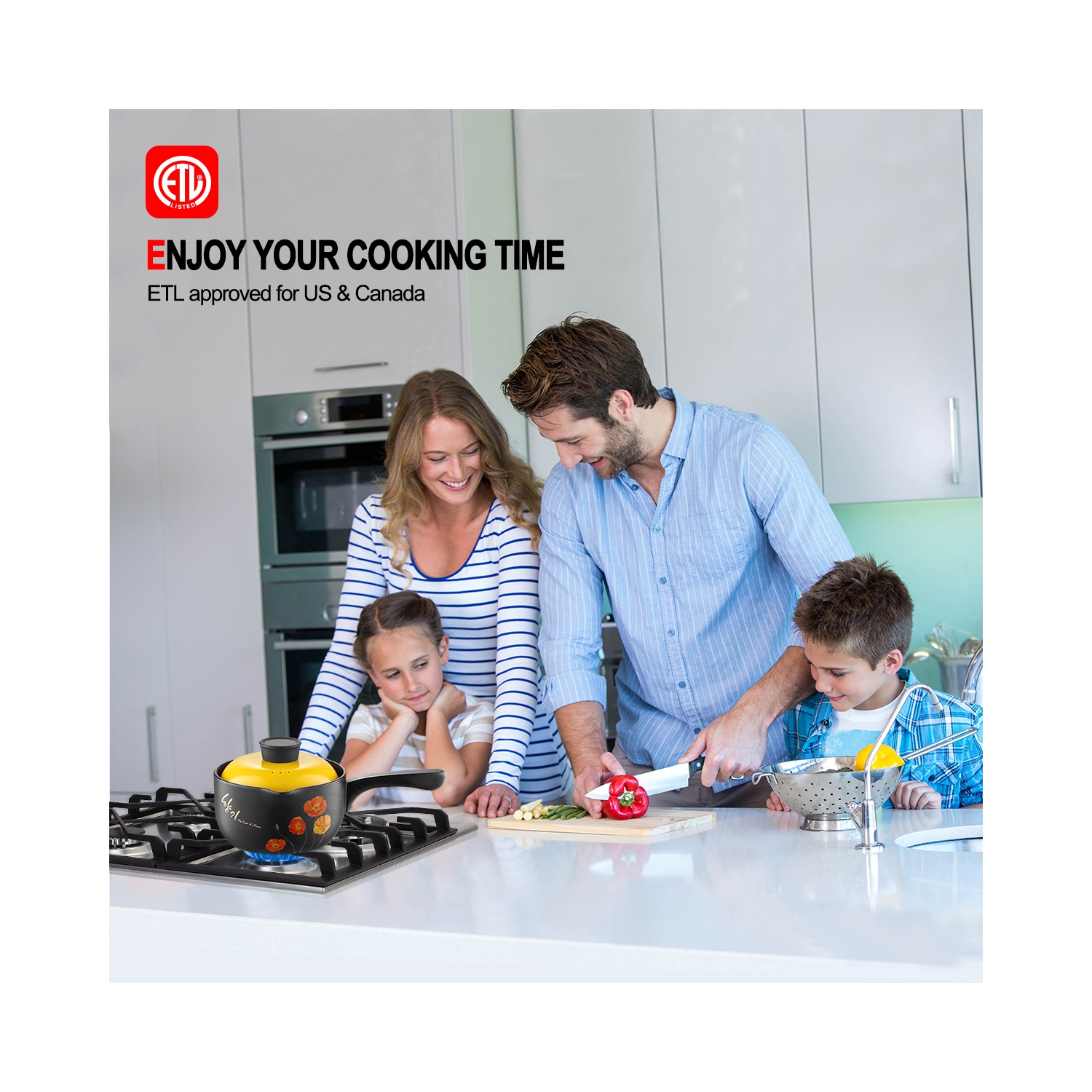 GASLAND 24" 4 Burners NG/LPG Convertible Gas Cooktop, ETL Certified, Stainless Steels