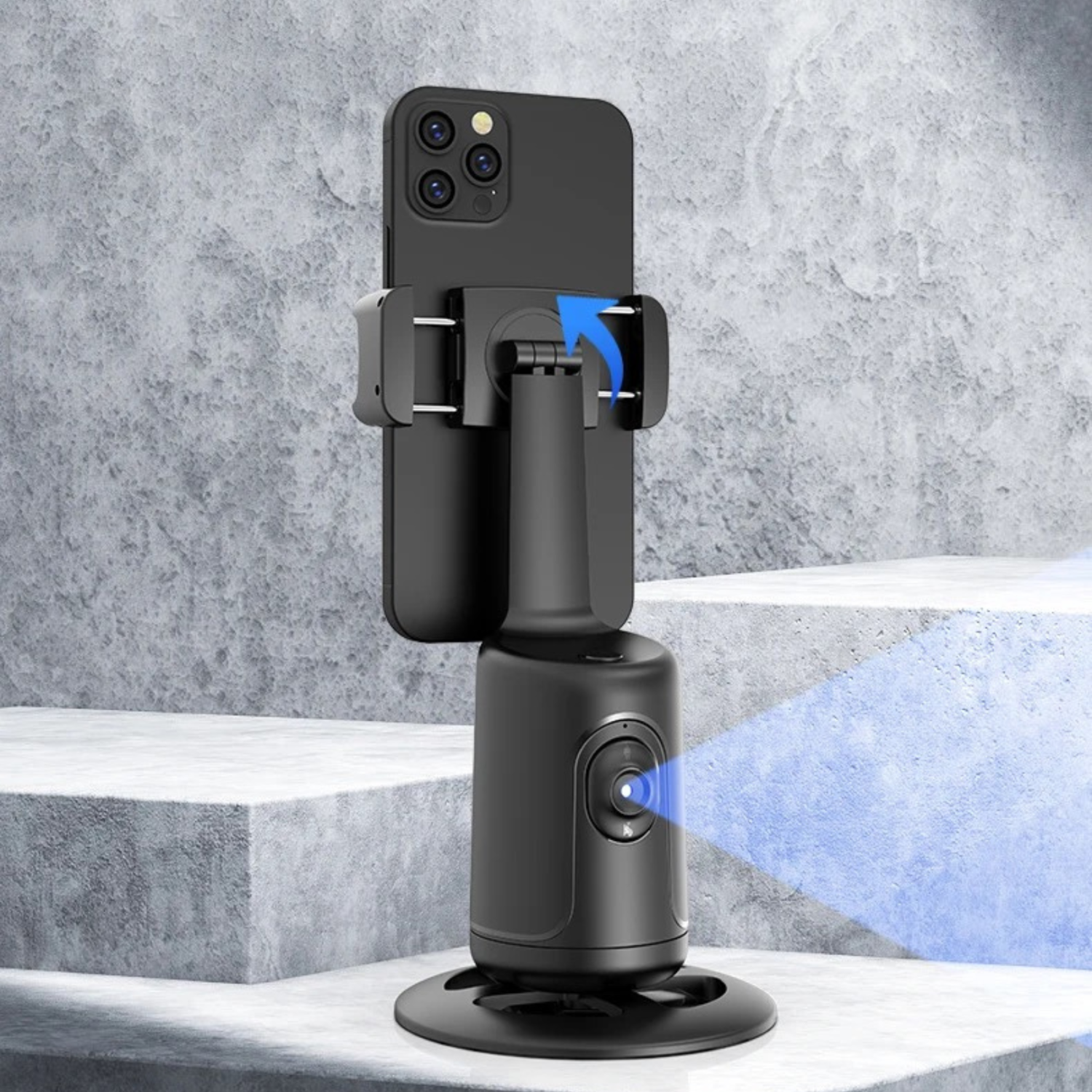 TUTT P1 Selfie Phone Holder Mount | Smart 360° Auto Face Tracking Gimbal Desktop Stabilizer Tripod | Adjustable Lens | No App, Gesture Control |