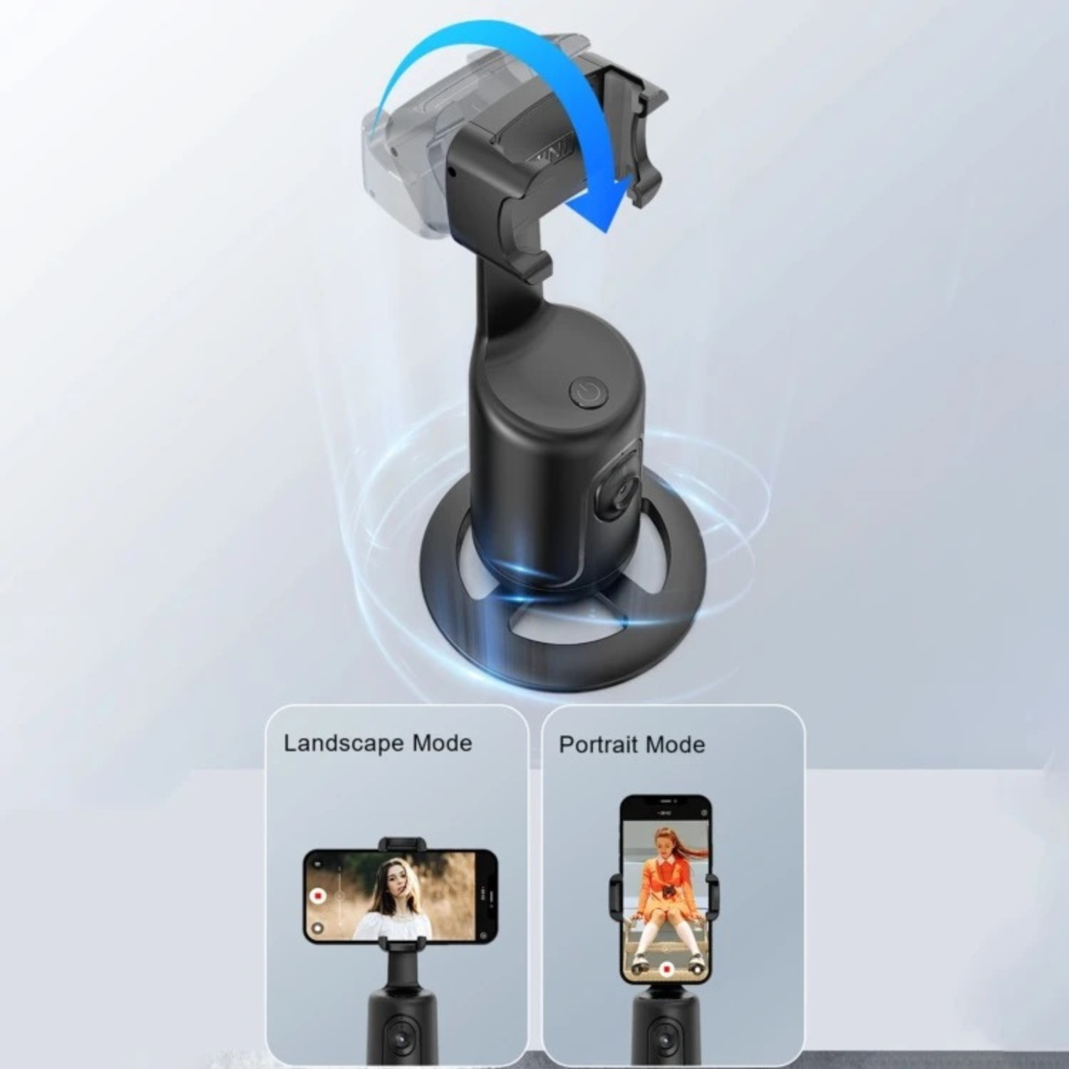 TUTT P1 Selfie Phone Holder Mount | Smart 360° Auto Face Tracking Gimbal Desktop Stabilizer Tripod | Adjustable Lens | No App, Gesture Control |