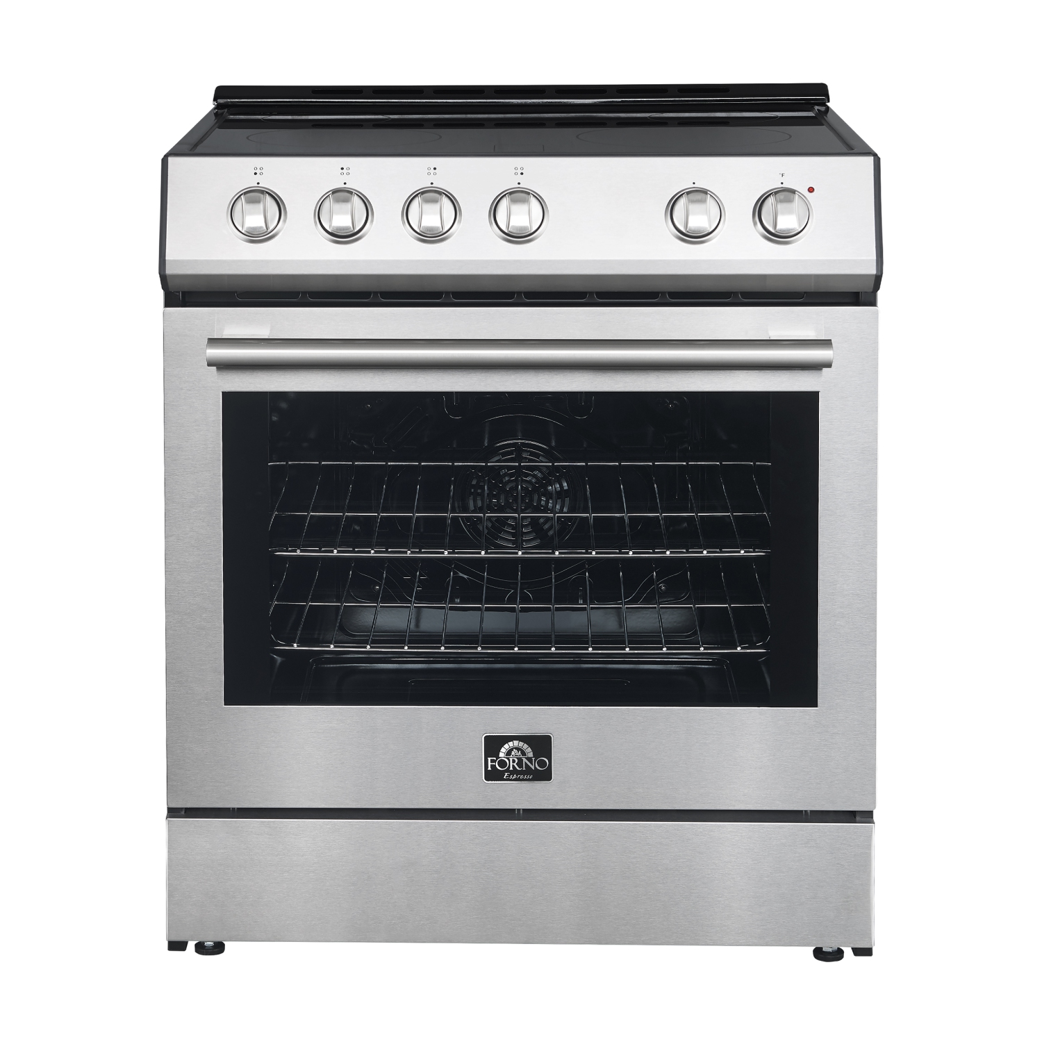FORNO Leonardo Espresso 30-inch Electric Range with Convection Oven and Smooth Top Surface in Stainless Steel