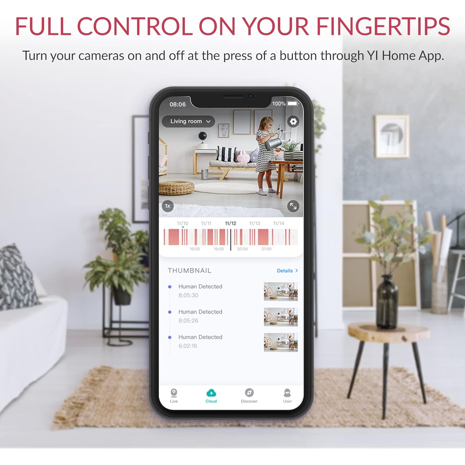 YI Pan-Tilt Security Camera, 360 Degree 2.4G Smart Indoor Pet Dog Cat Cam with Night Vision, 2-Way Audio, Motion Detection, Phone APP, Compatible